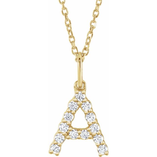 14k-yellow-1/5-ctw-lab-grown-diamond-initial-a-16-18"-necklace