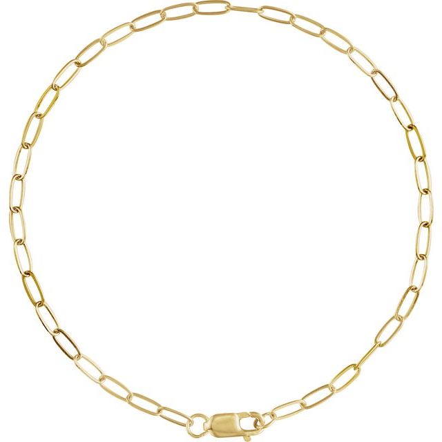 14k-yellow-gold--paperclip-style-7"-chain
