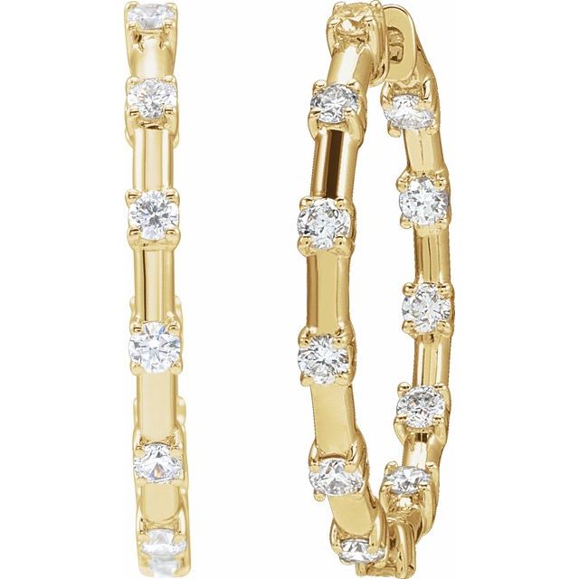 14k-yellow-1-ctw-lab-grown-diamond-inside-outside-hoop-earrings