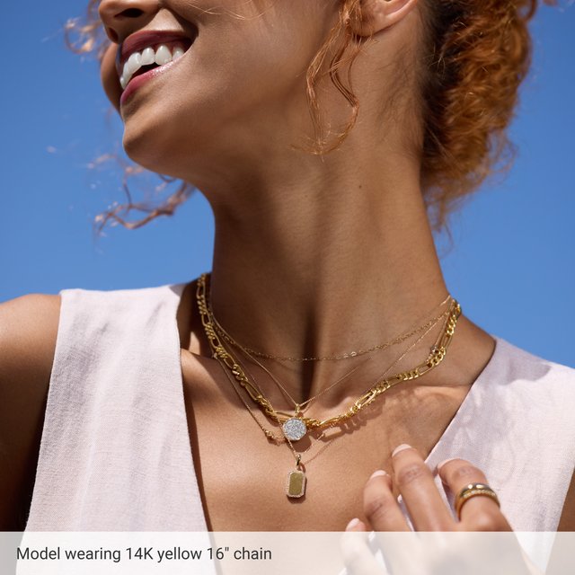14k-yellow-gold--diamond-cut-curb-7"-chain