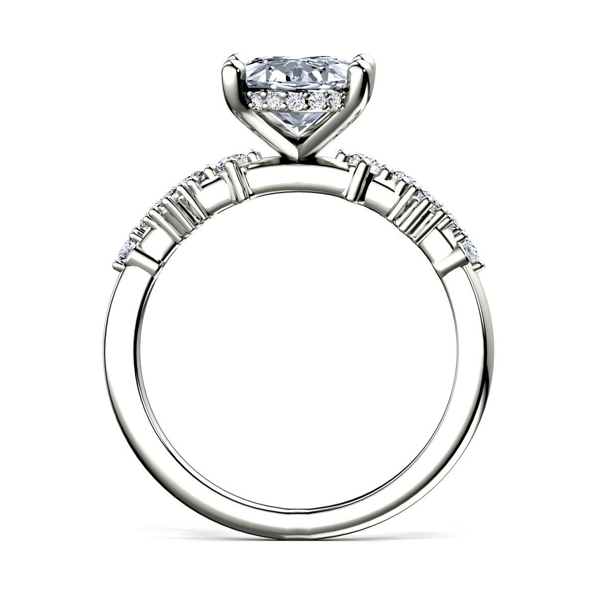 Image for Platinum Oval Side stone engagement ring