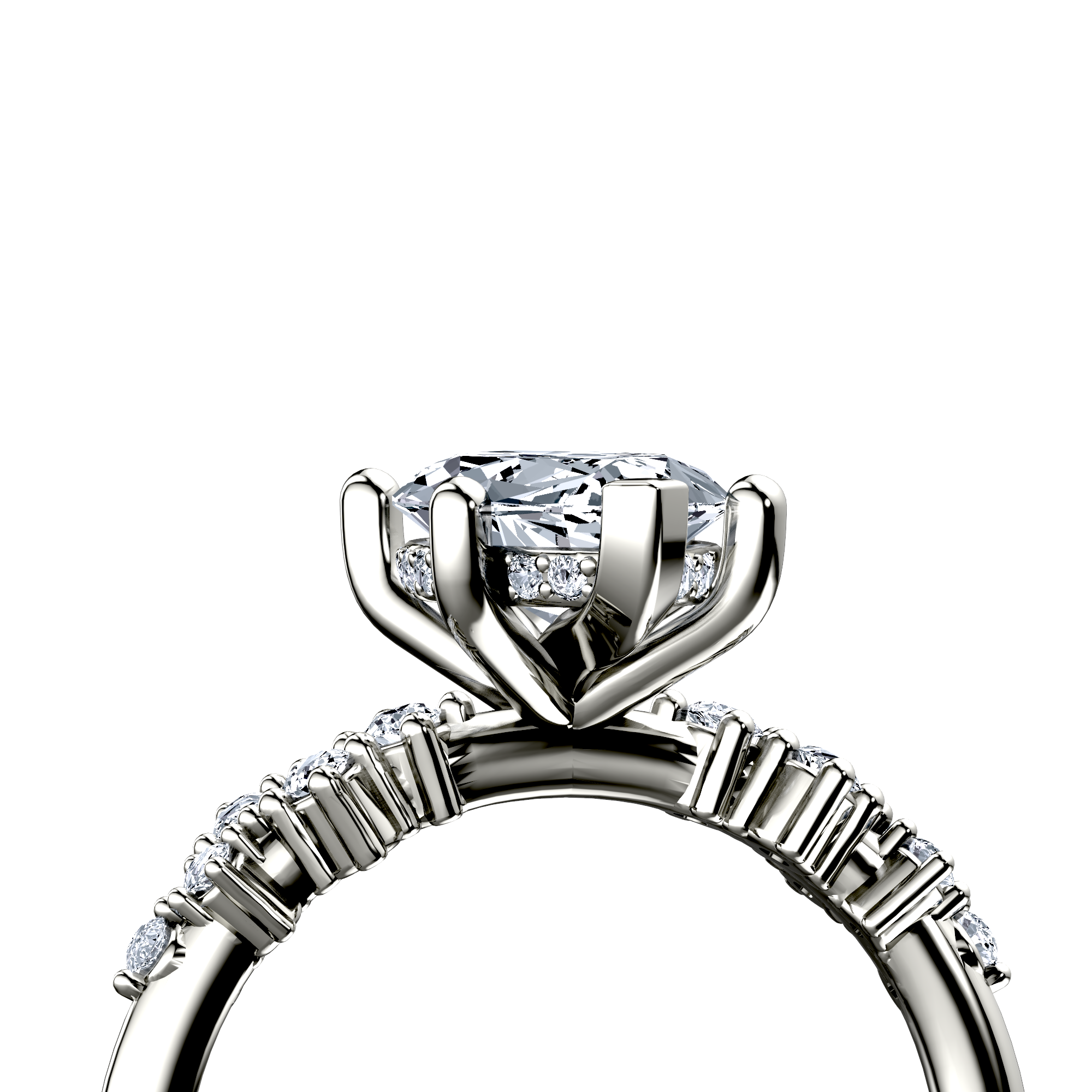 Image for Platinum Marquise Side stone engagement ring