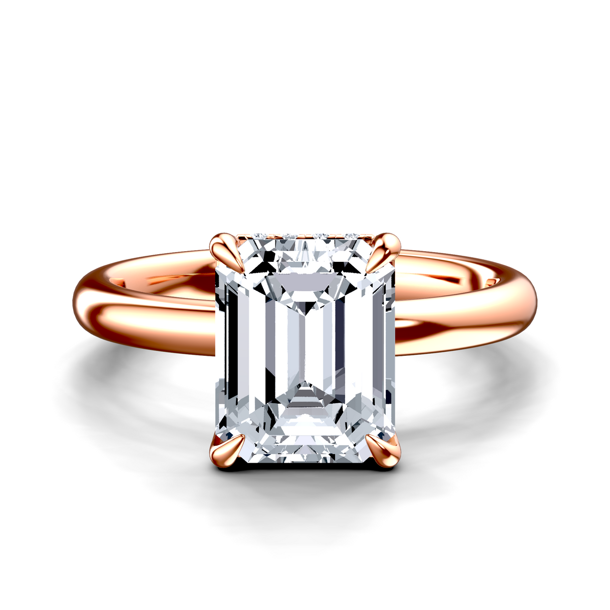 Image for 18K Rose Gold Emerald Halo engagement ring