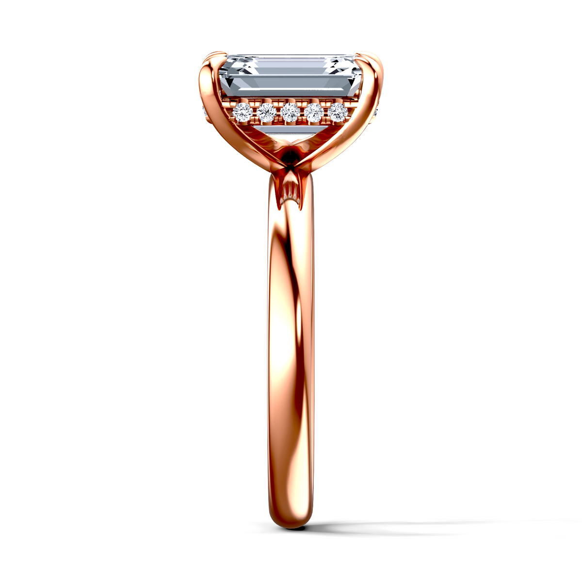 Image for 14K Rose Gold Emerald Halo engagement ring