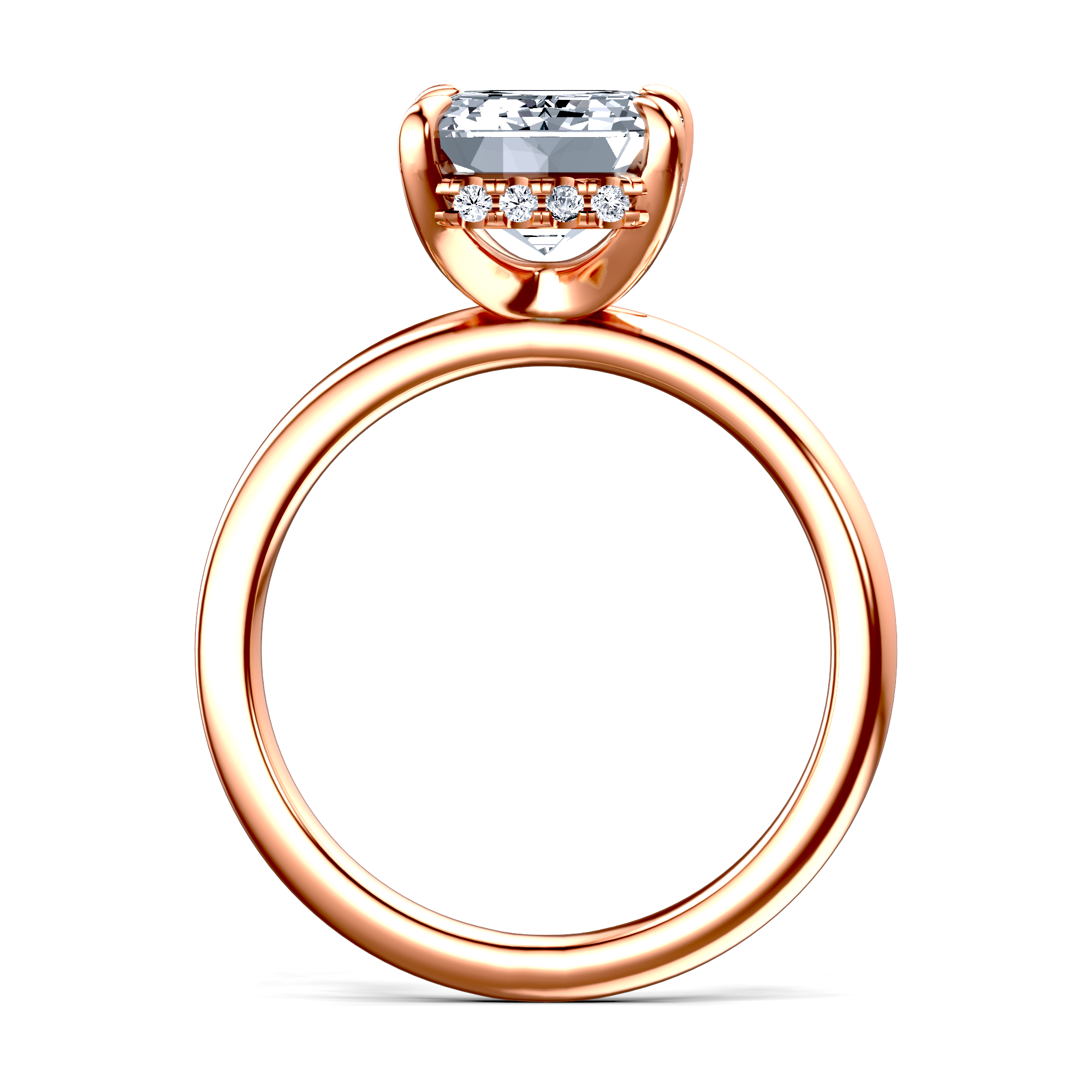 Image for 14K Rose Gold Emerald Halo engagement ring