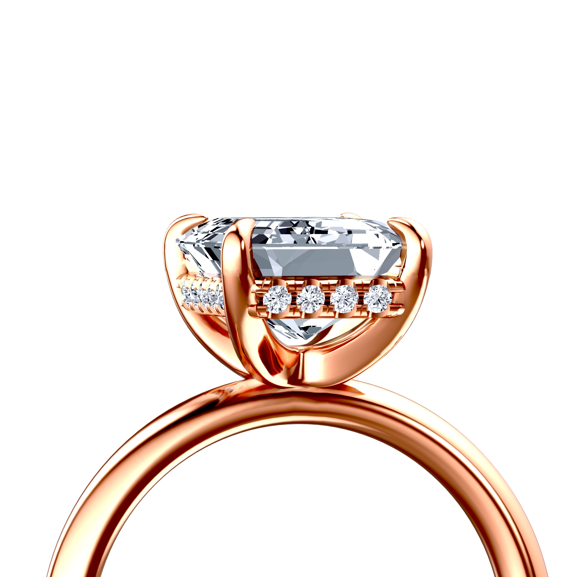 Image for 14K Rose Gold Emerald Halo engagement ring