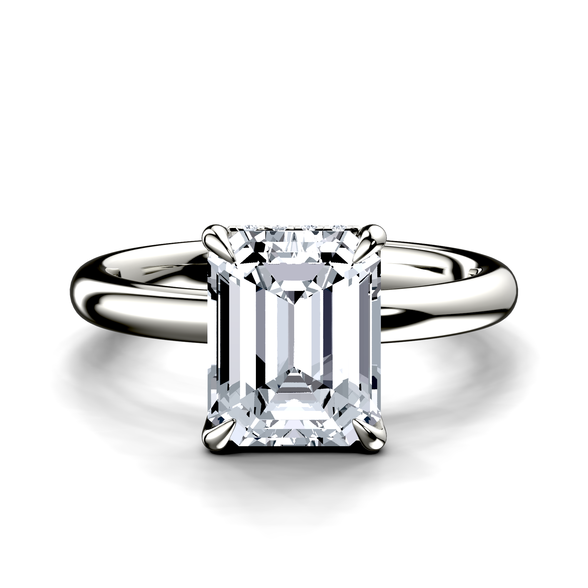 Image for Platinum Emerald Halo engagement ring