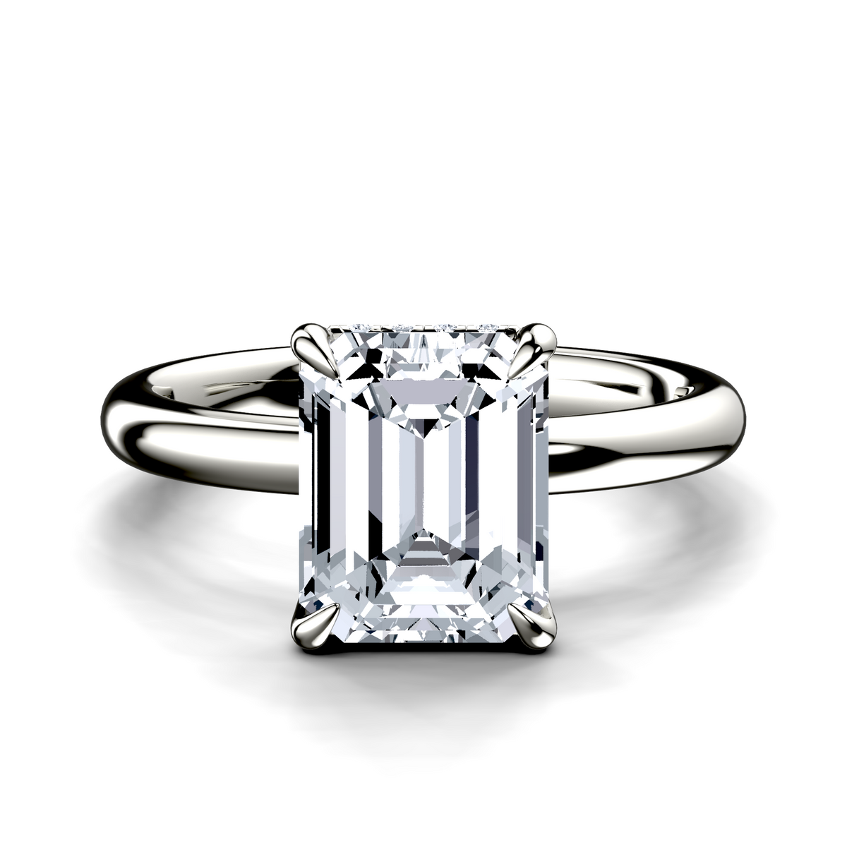 Image for Platinum Emerald Halo engagement ring