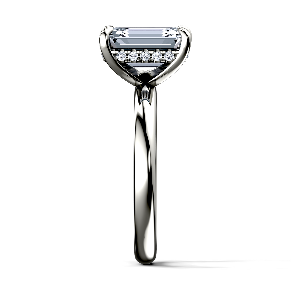 Image for 18K White Gold Emerald Halo engagement ring