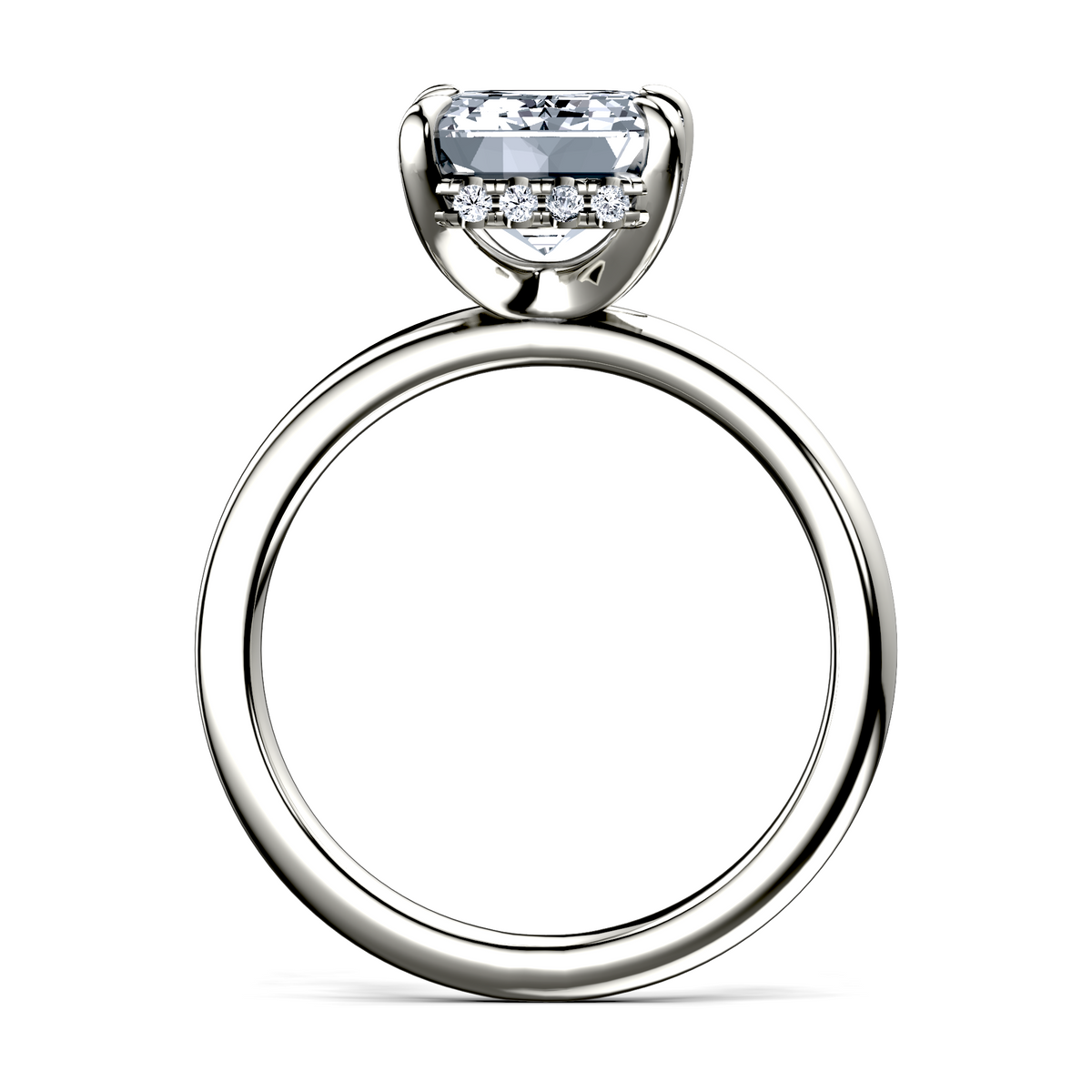 Image for 14K White Gold Emerald Halo engagement ring