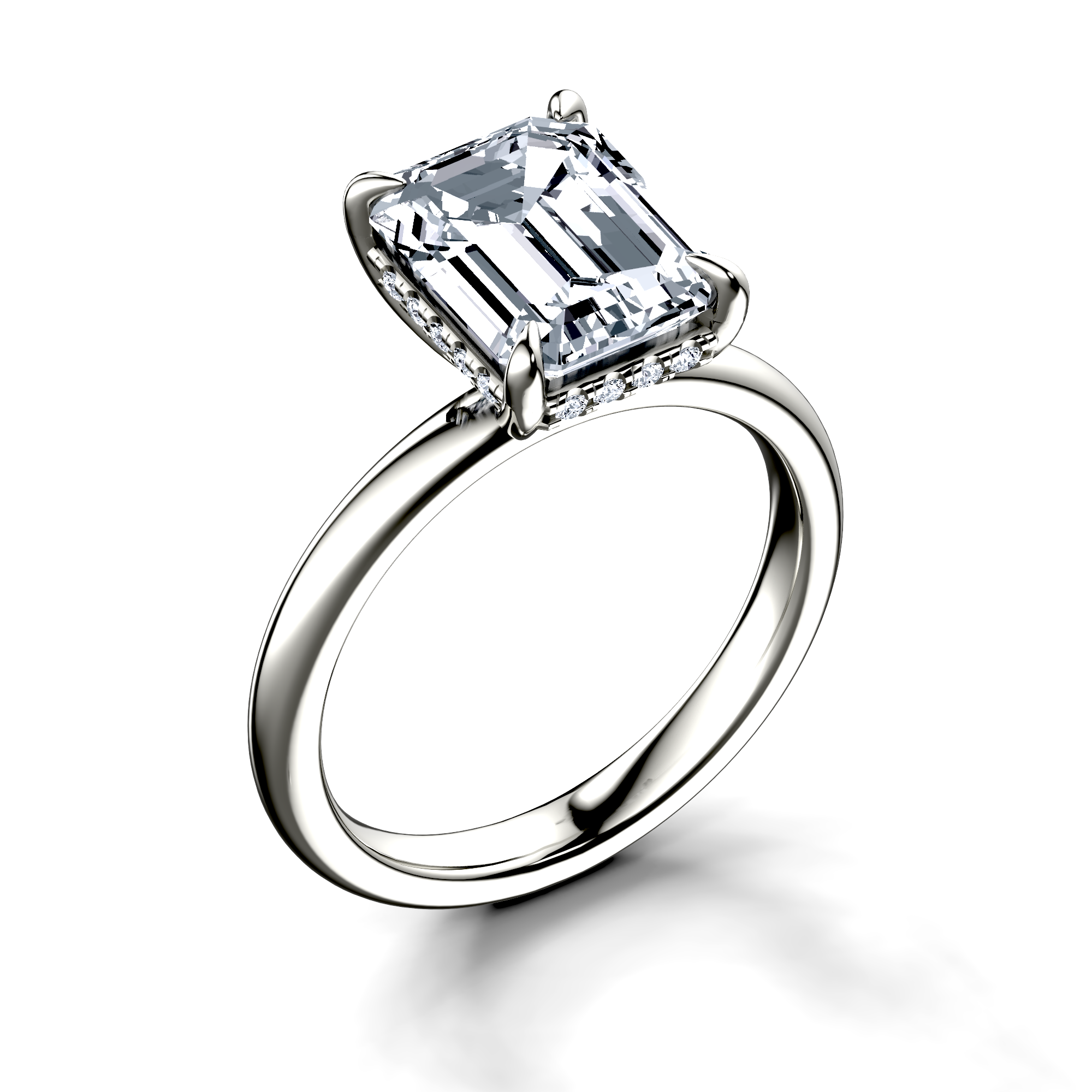 Image for Platinum Emerald Halo engagement ring