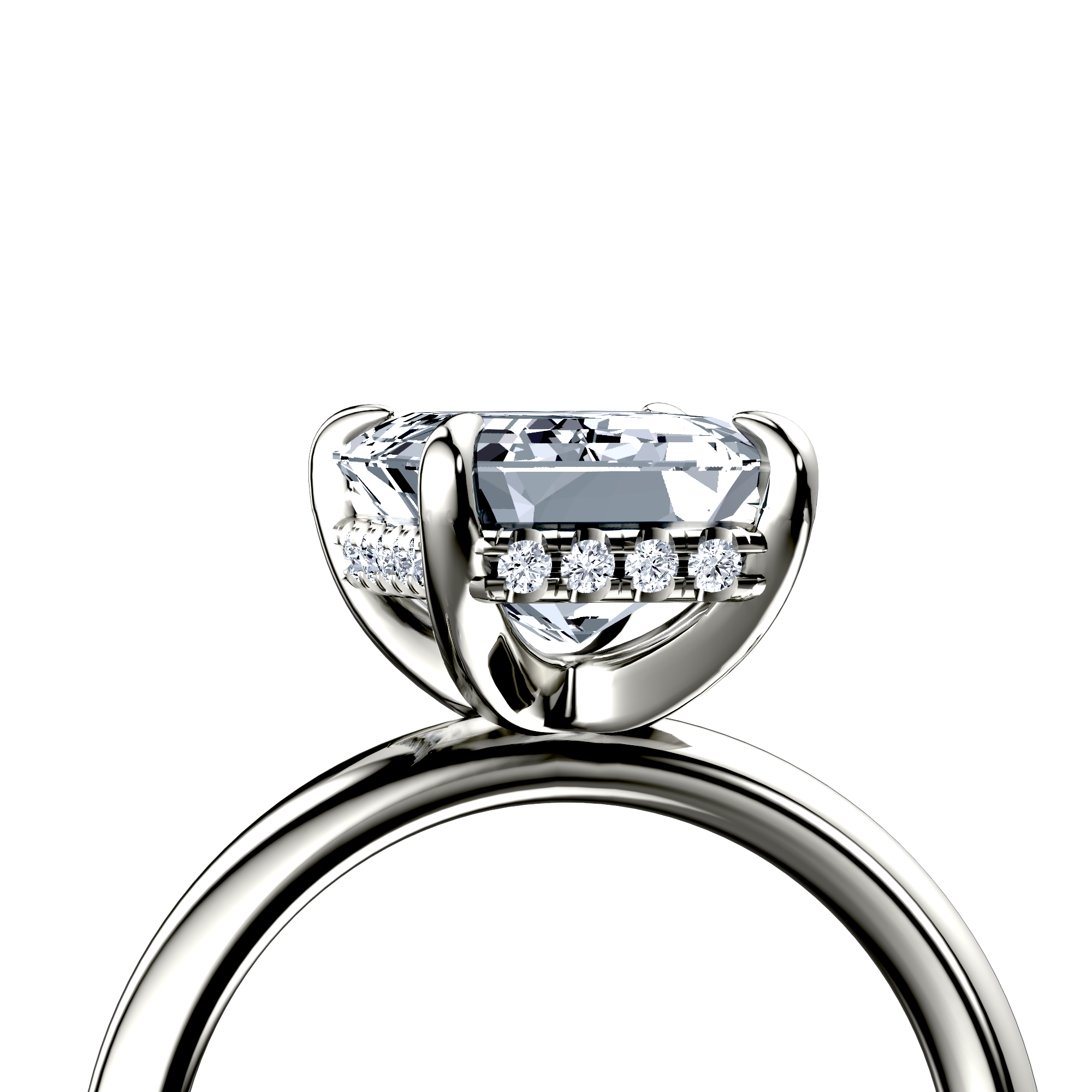 Image for Platinum Emerald Halo engagement ring