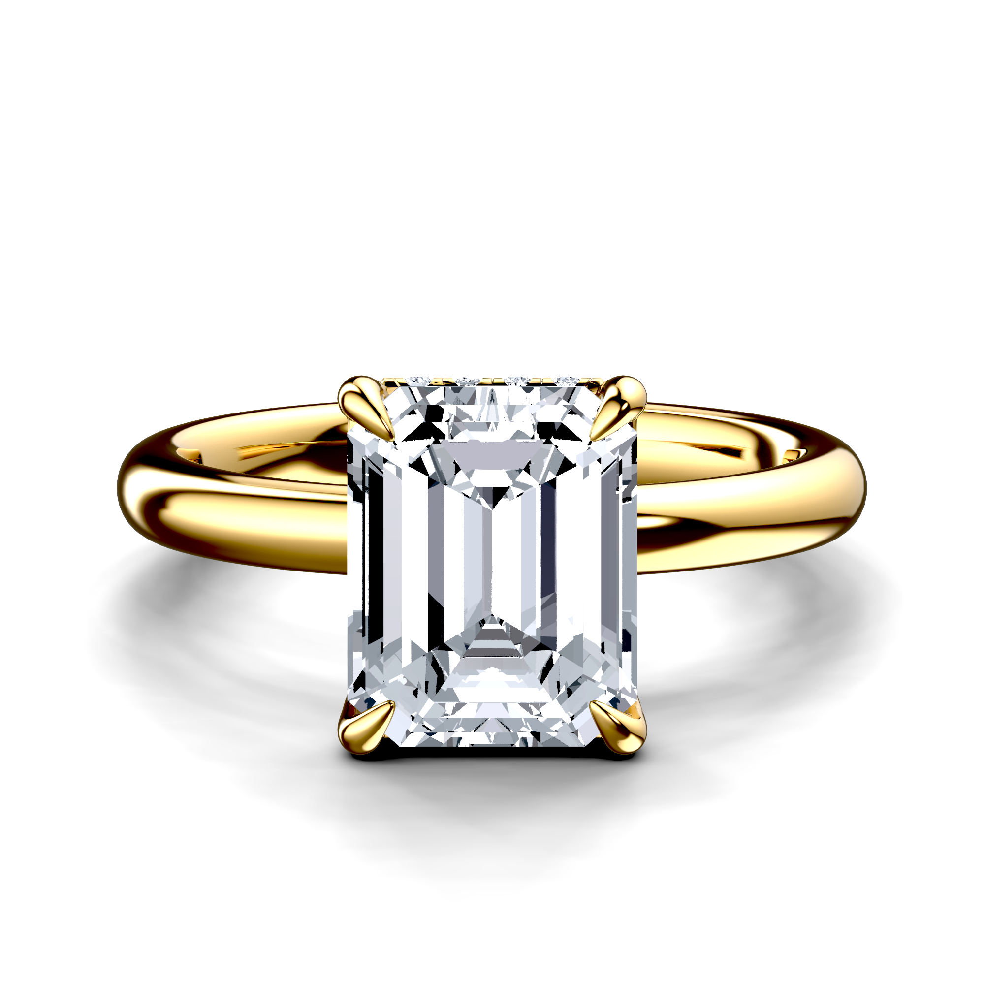 Image for 18K Yellow Gold Emerald Halo engagement ring