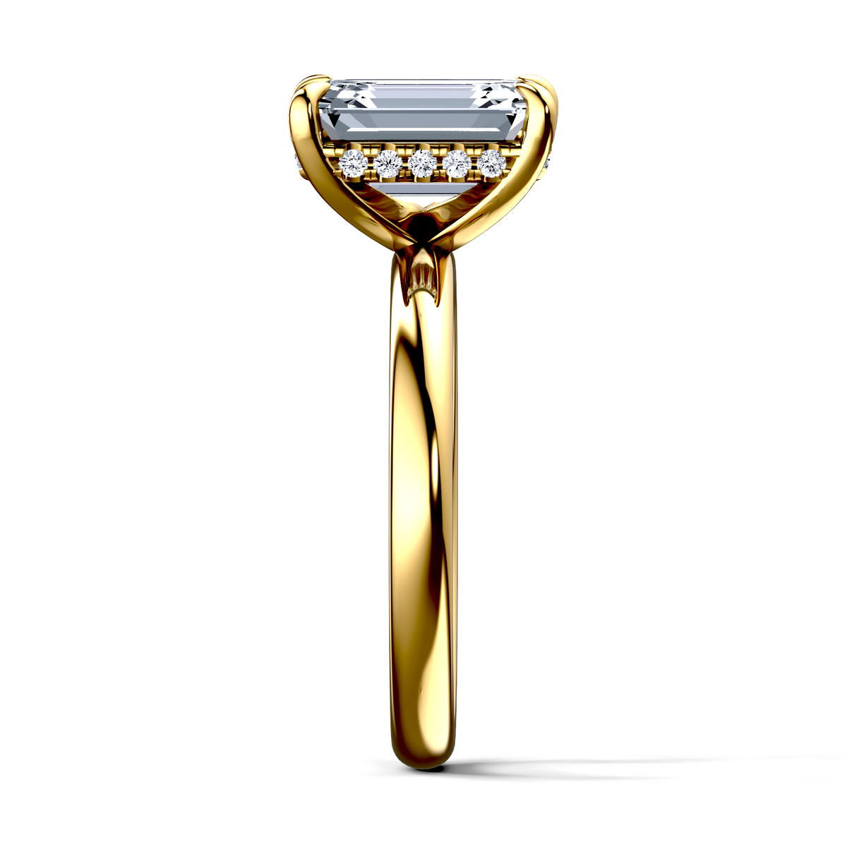 Image for 14K Yellow Gold Emerald Halo engagement ring
