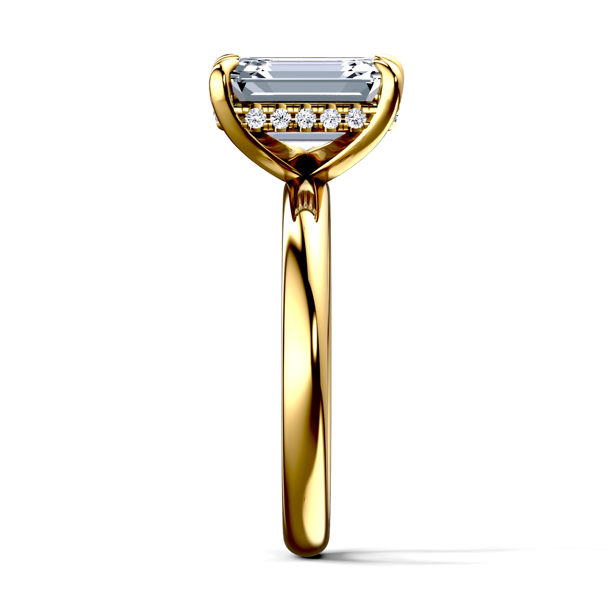 Image for 18K Yellow Gold Emerald Halo engagement ring