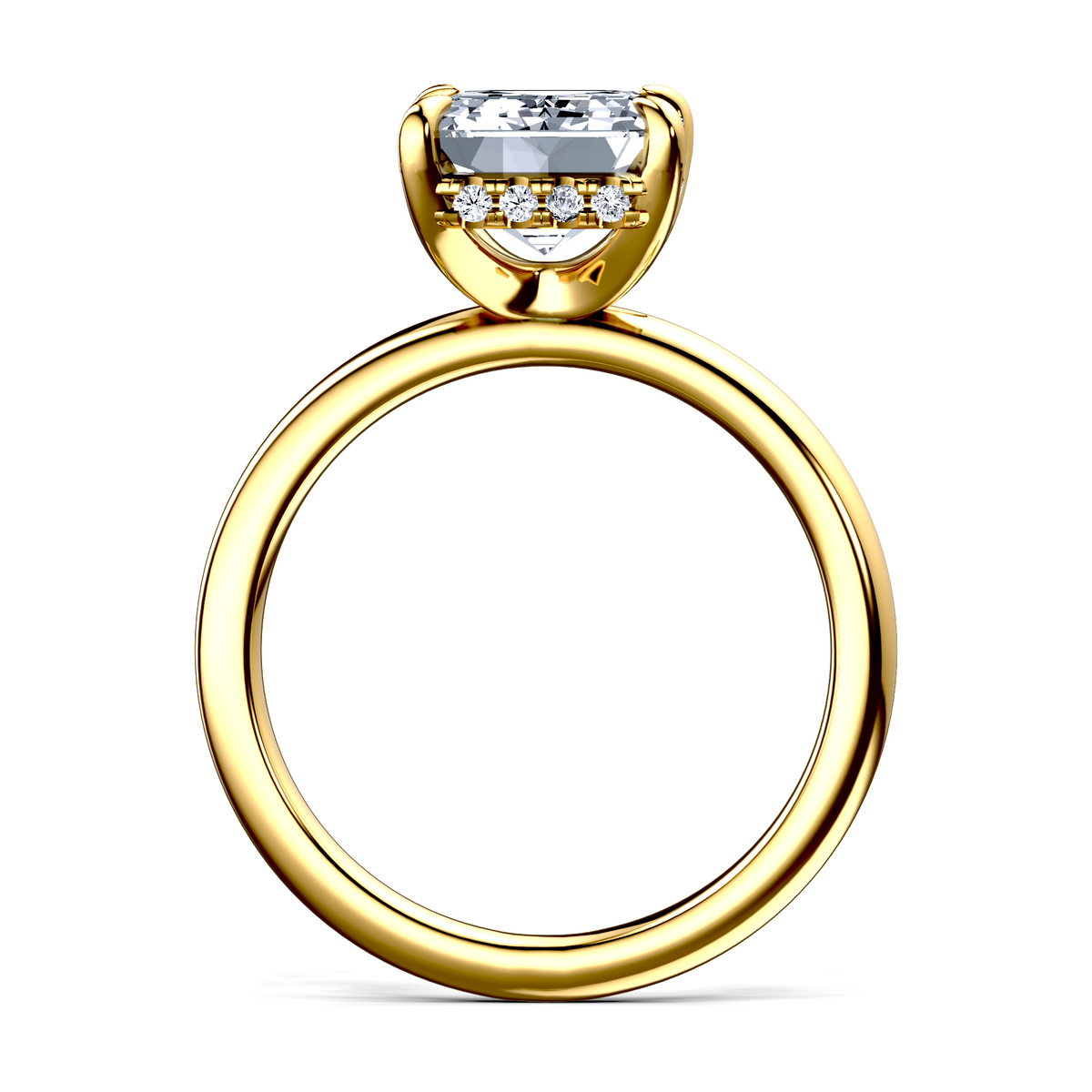 Image for 18K Yellow Gold Emerald Halo engagement ring