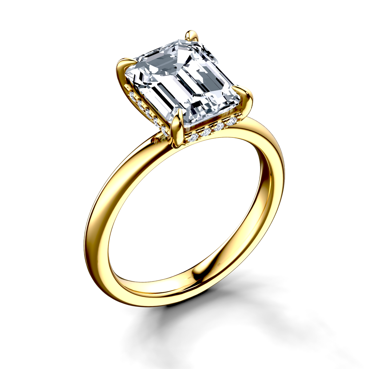 Image for 14K Yellow Gold Emerald Halo engagement ring