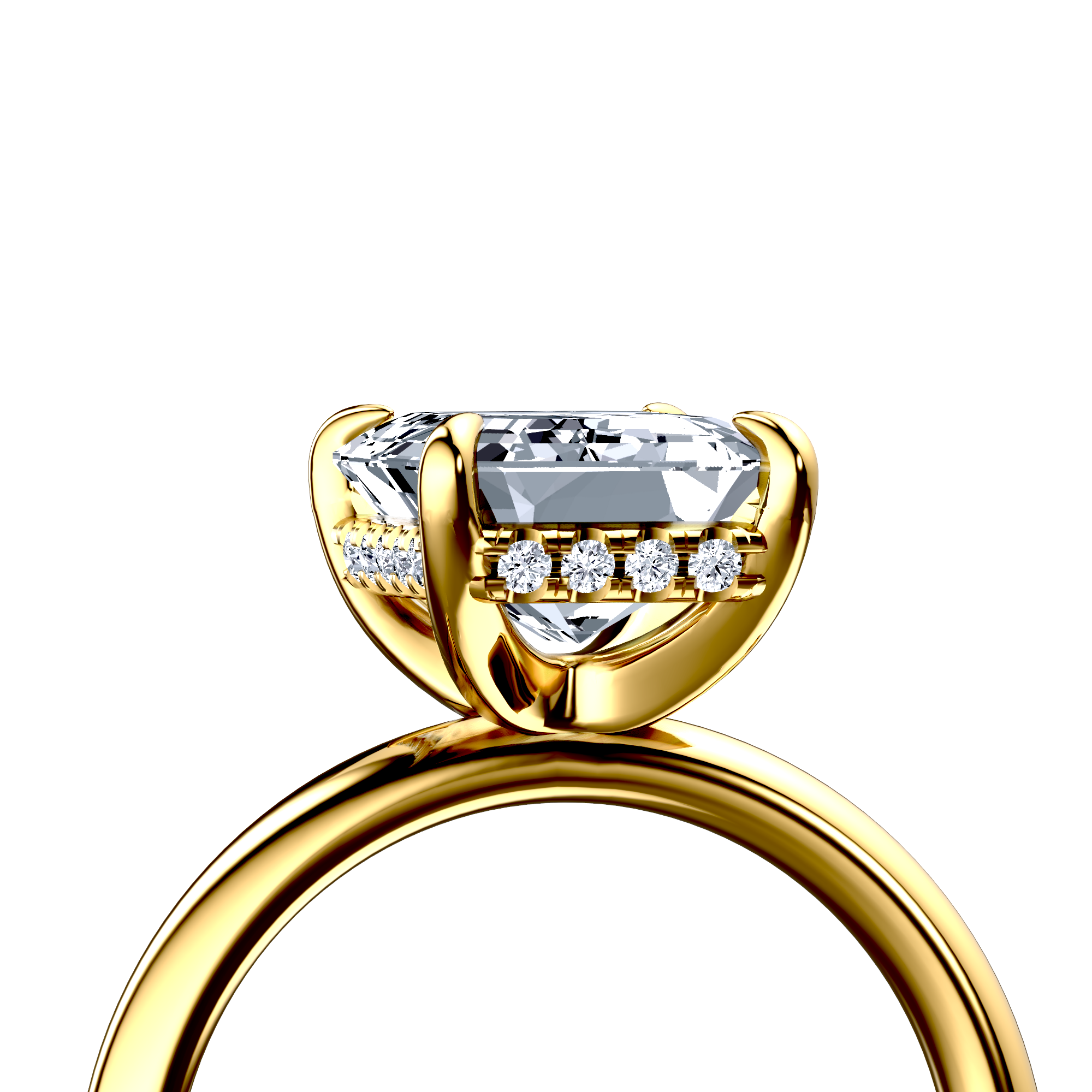 Image for 18K Yellow Gold Emerald Halo engagement ring