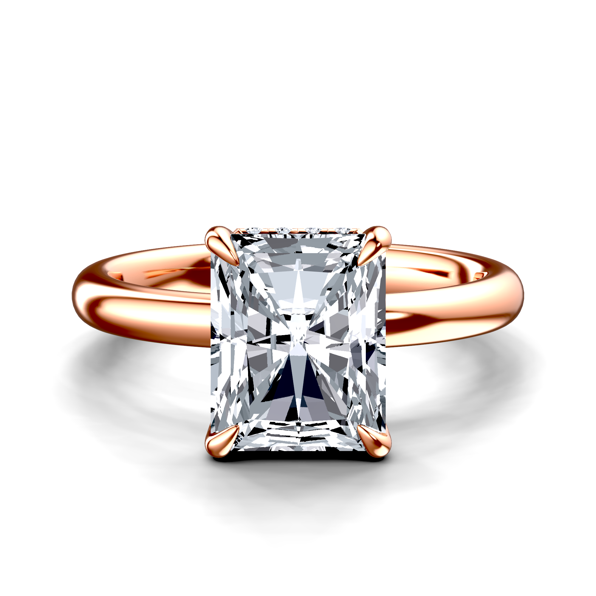 Image for 14K Rose Gold Radiant Halo engagement ring