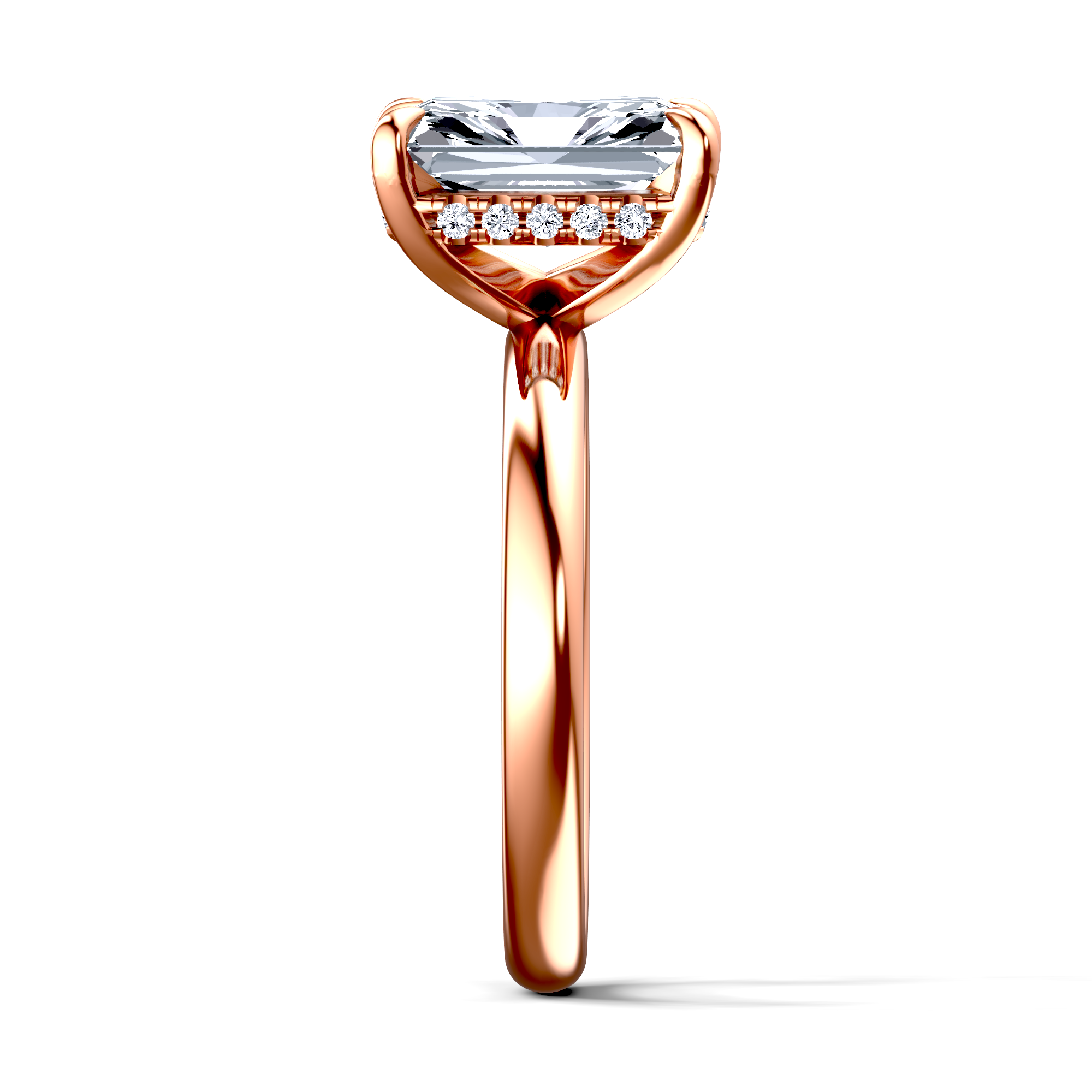 Image for 14K Rose Gold Radiant Halo engagement ring