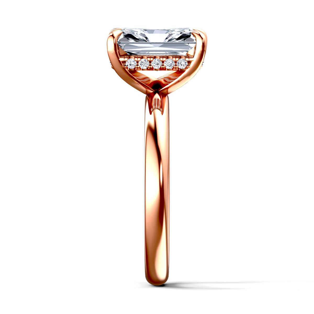 Image for 14K Rose Gold Radiant Halo engagement ring