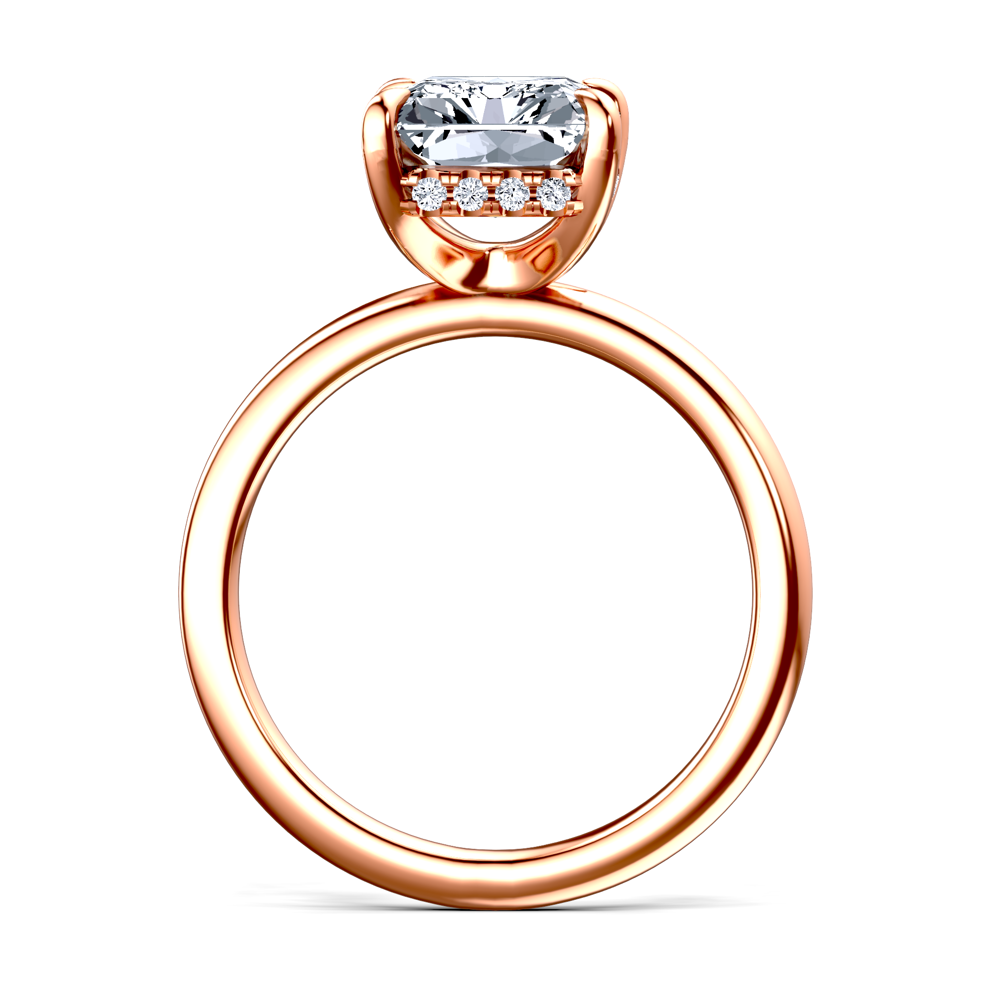 Image for 14K Rose Gold Radiant Halo engagement ring