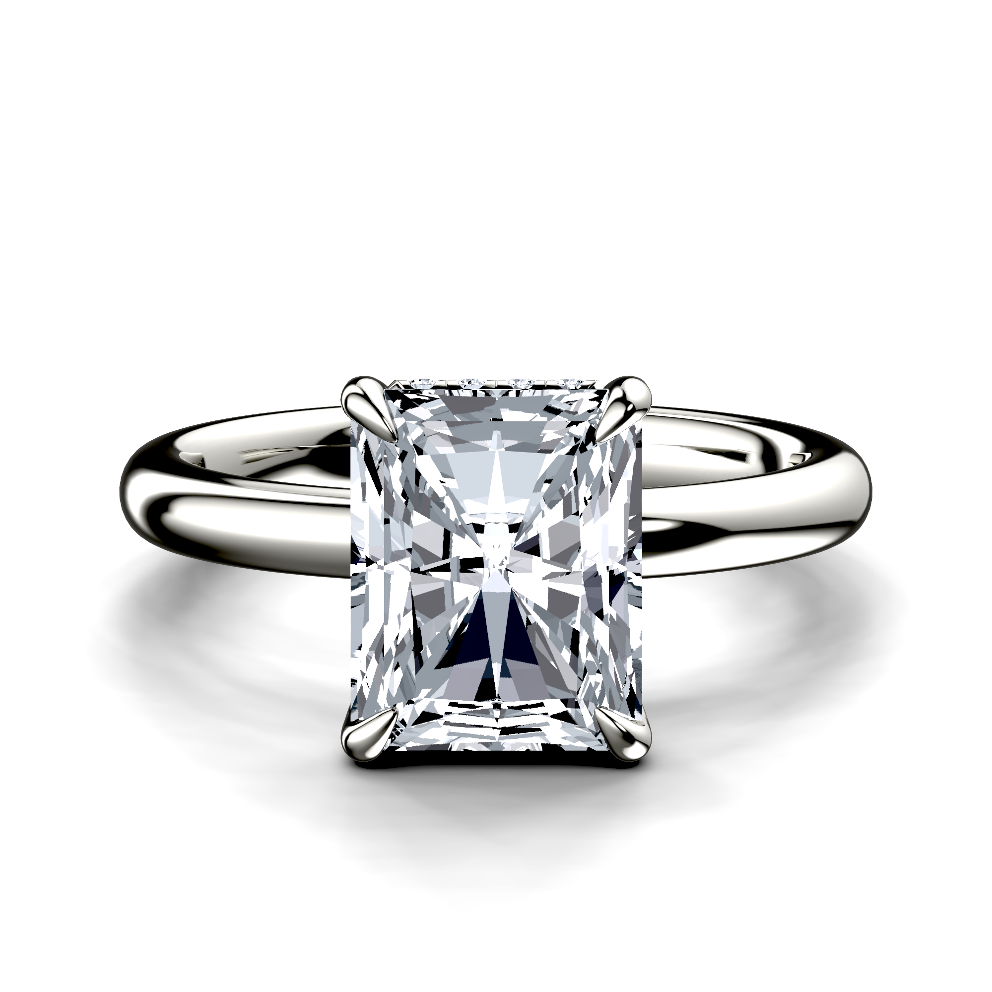 Image for Platinum Radiant Halo engagement ring
