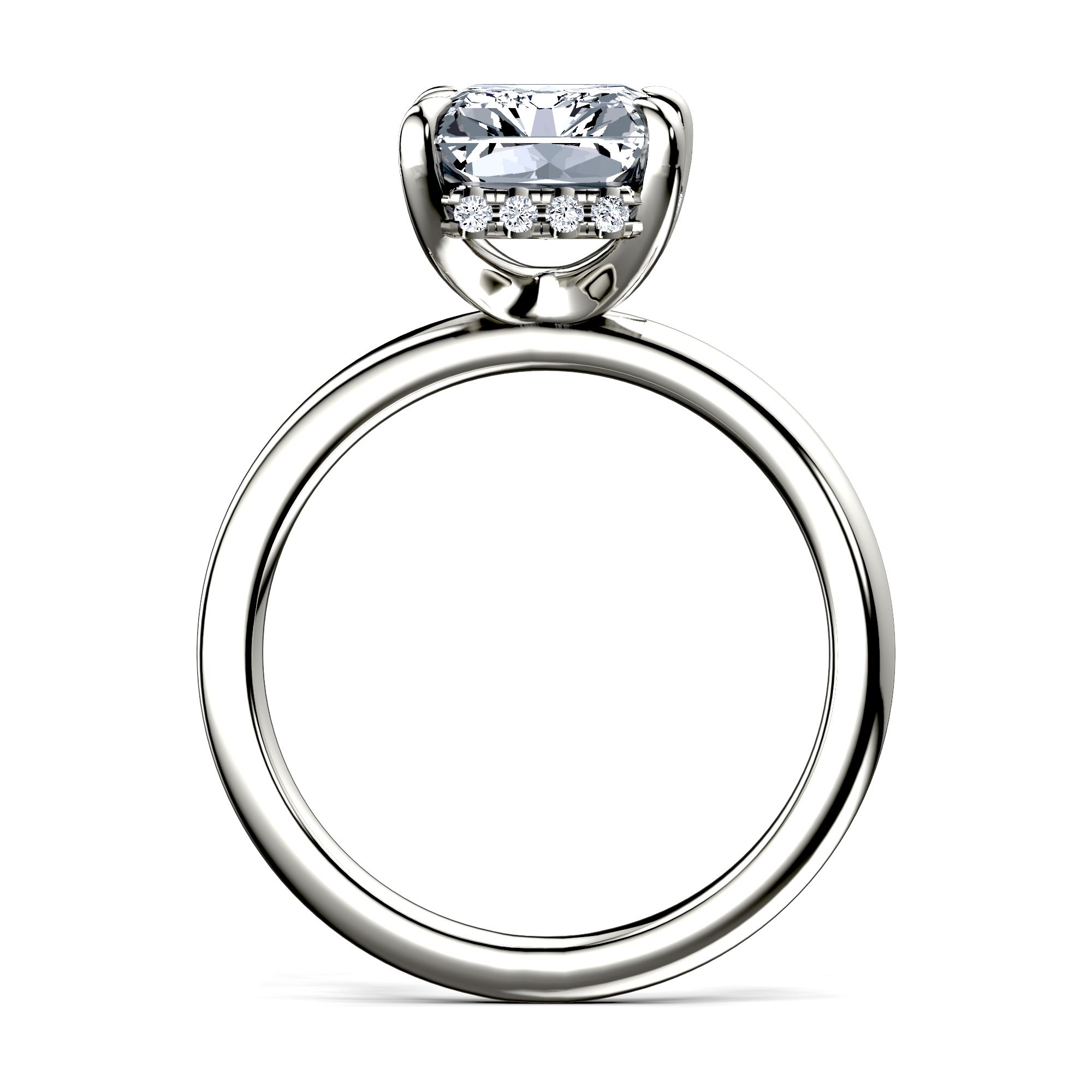 Image for 14K White Gold Radiant Halo engagement ring