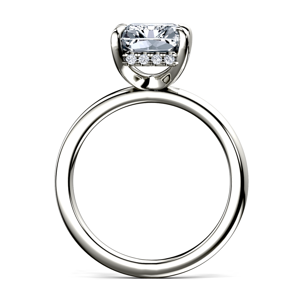 Image for 14K White Gold Radiant Halo engagement ring