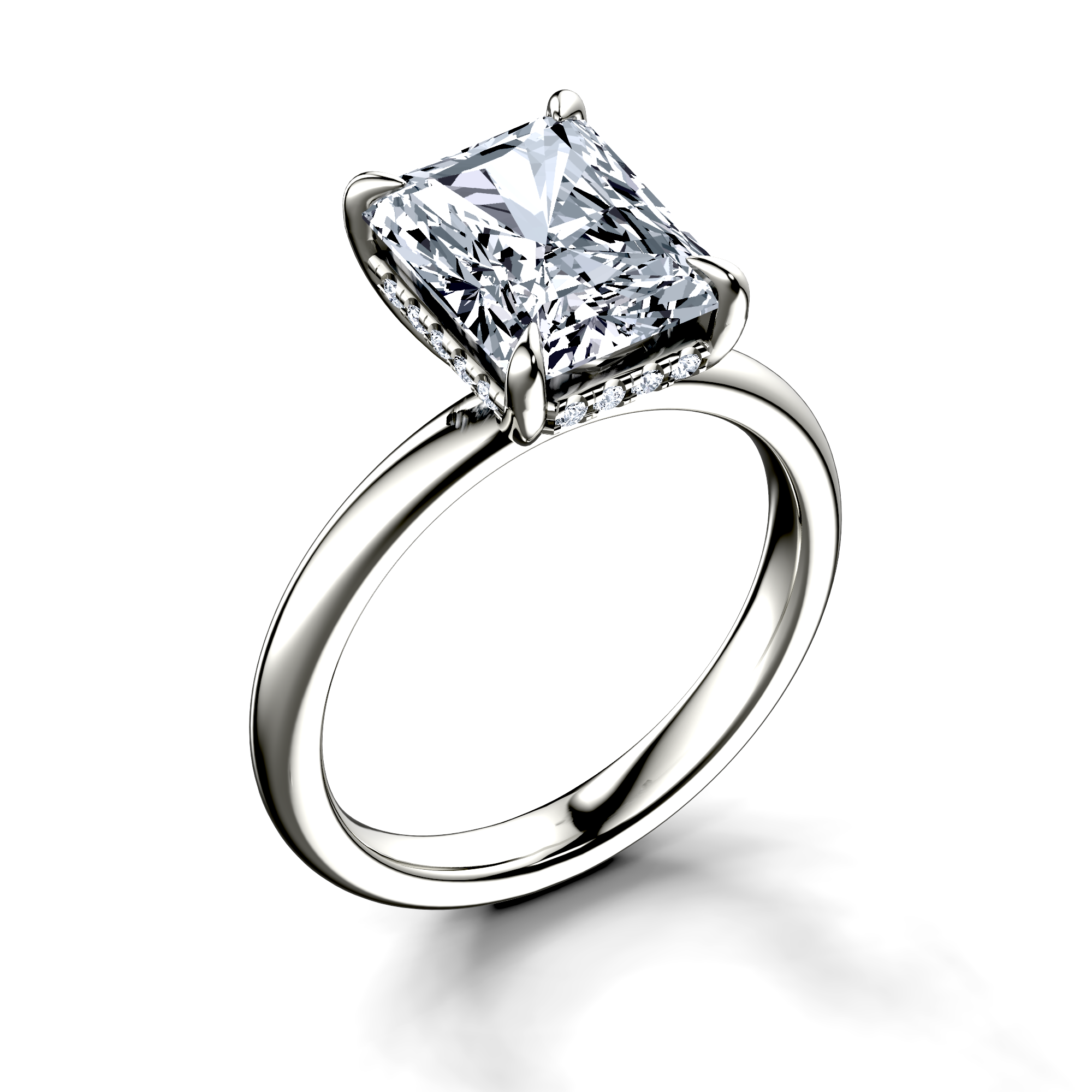 Image for Platinum Radiant Halo engagement ring