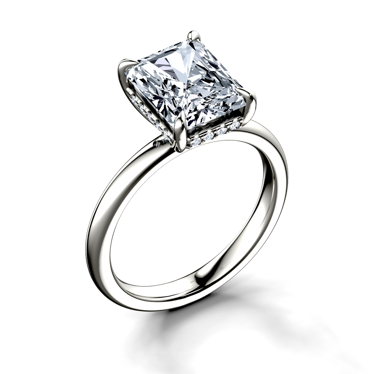 Image for Platinum Radiant Halo engagement ring