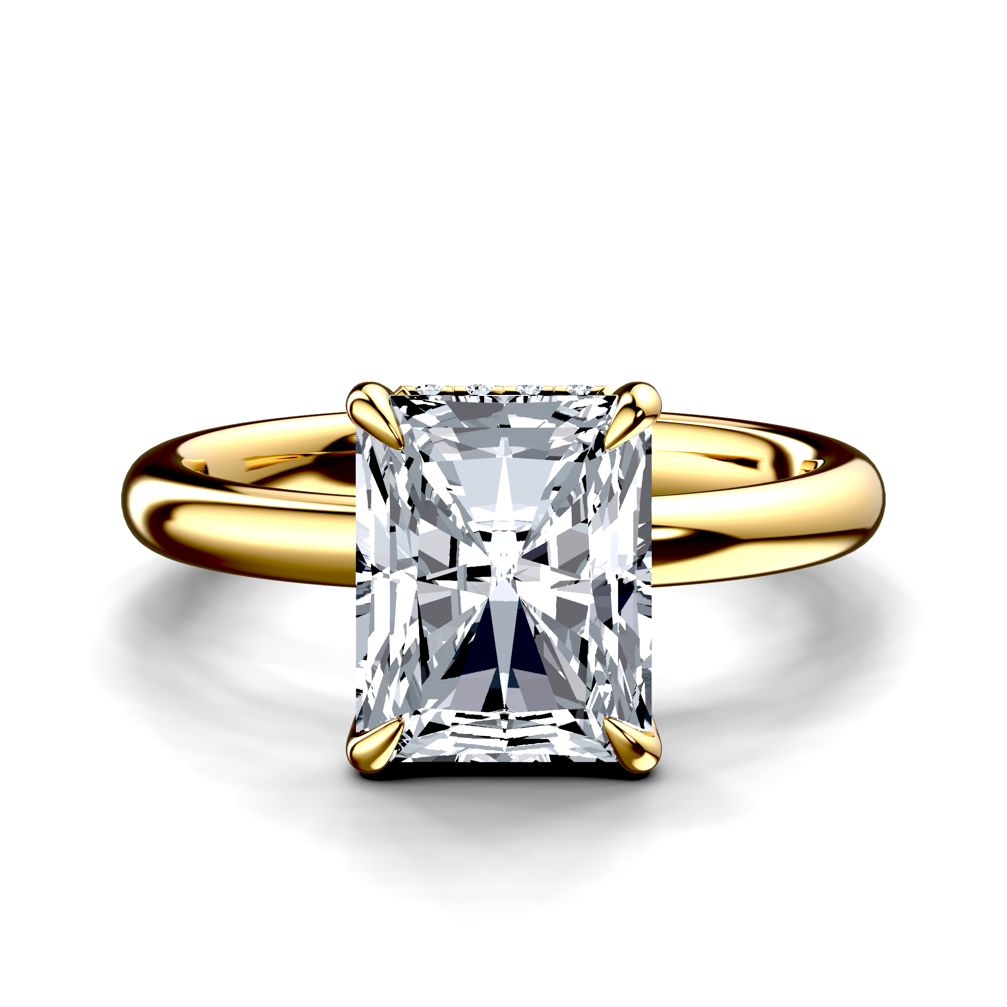 Image for 14K Yellow Gold Radiant Halo engagement ring