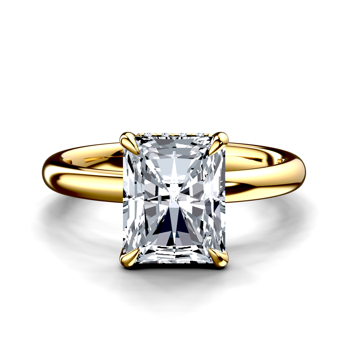 Image for 14K Yellow Gold Radiant Halo engagement ring