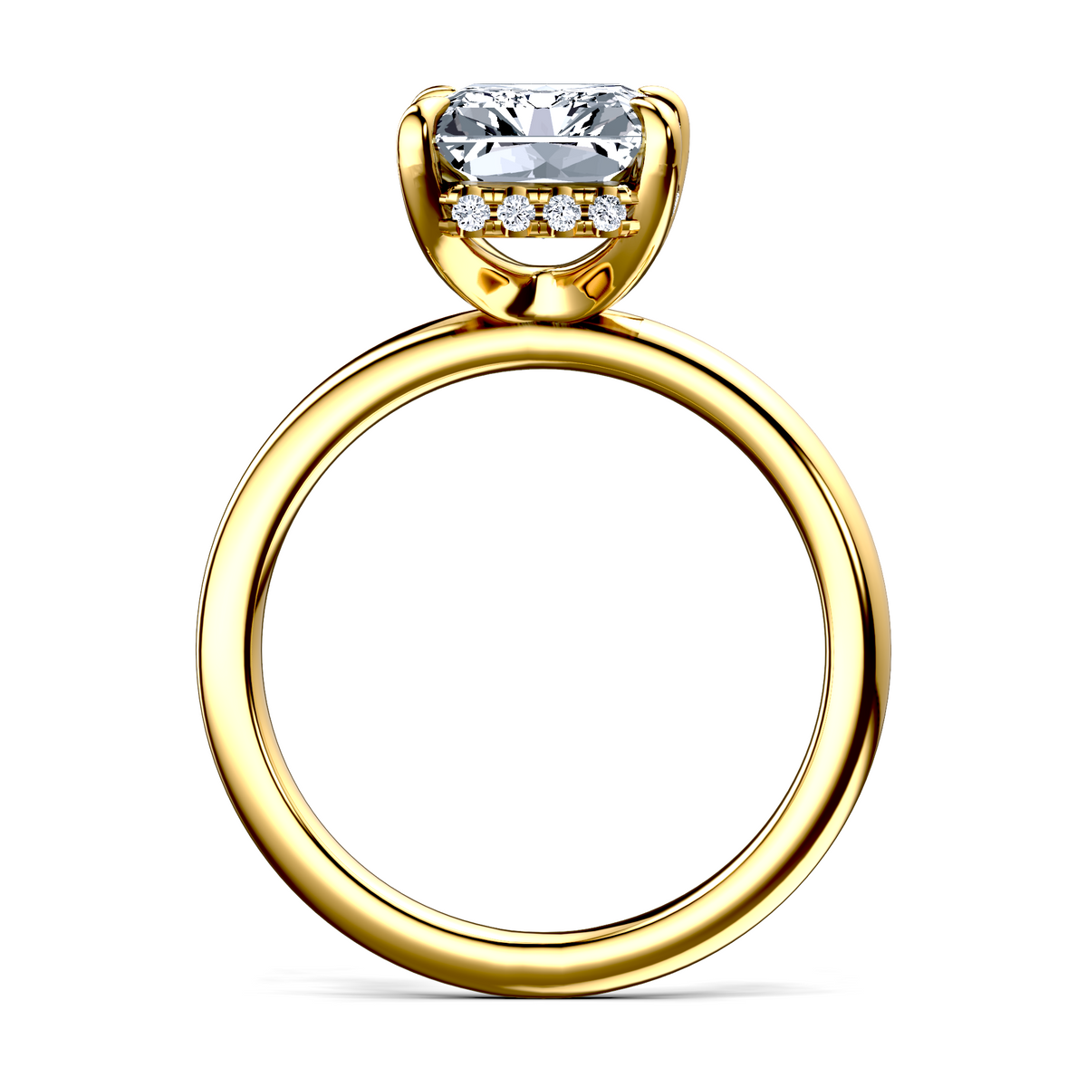 Image for 14K Yellow Gold Radiant Halo engagement ring