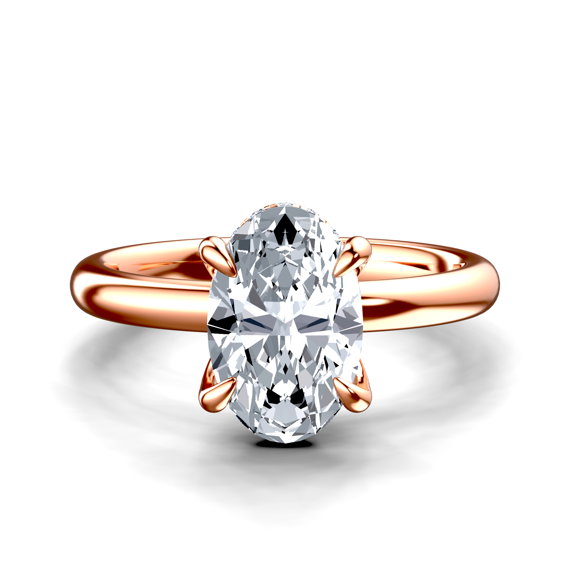 Image for 18K Rose Gold Oval Halo engagement ring