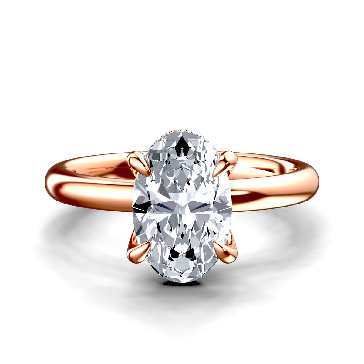 Image for 18K Rose Gold Oval Halo engagement ring