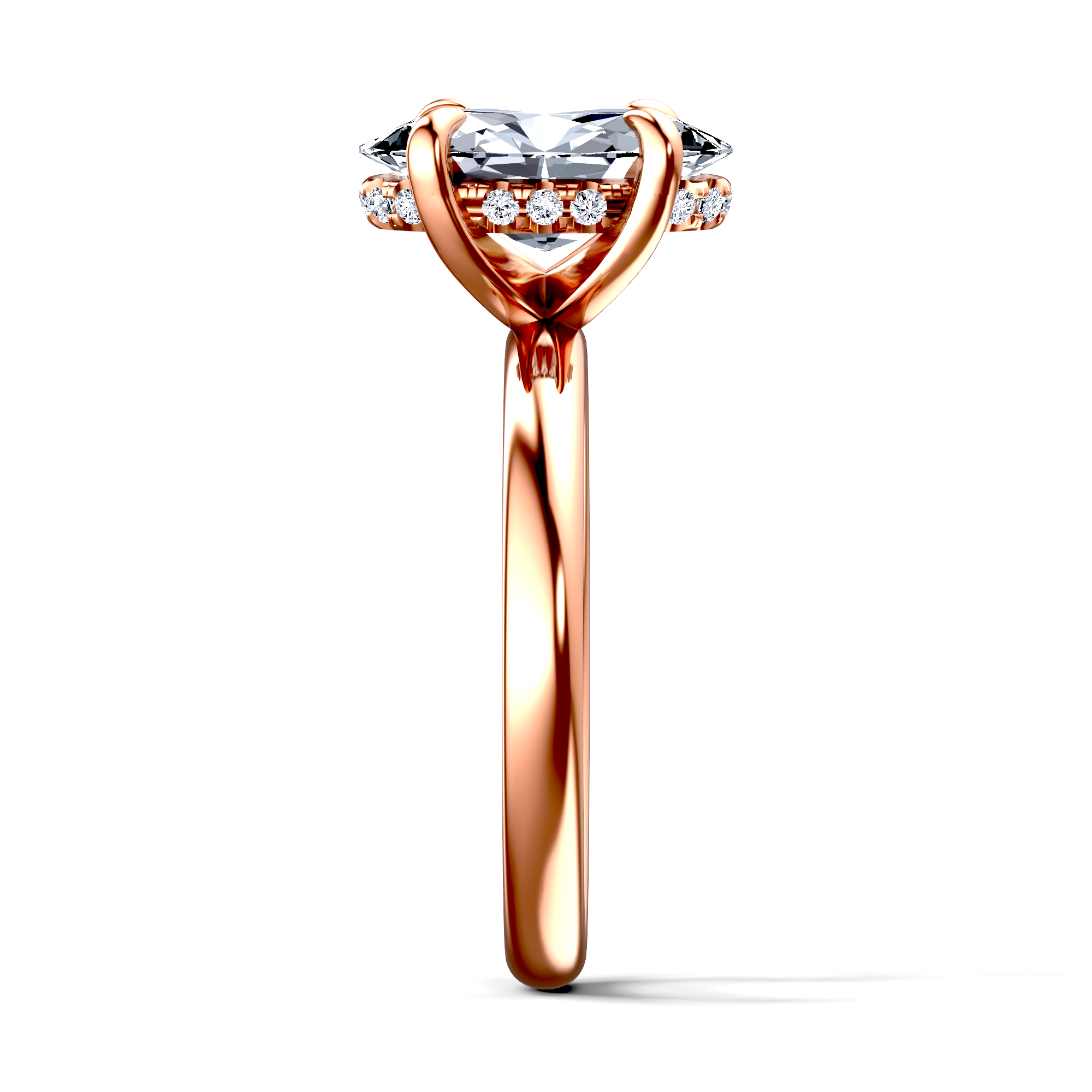 Image for 14K Rose Gold Oval Halo engagement ring
