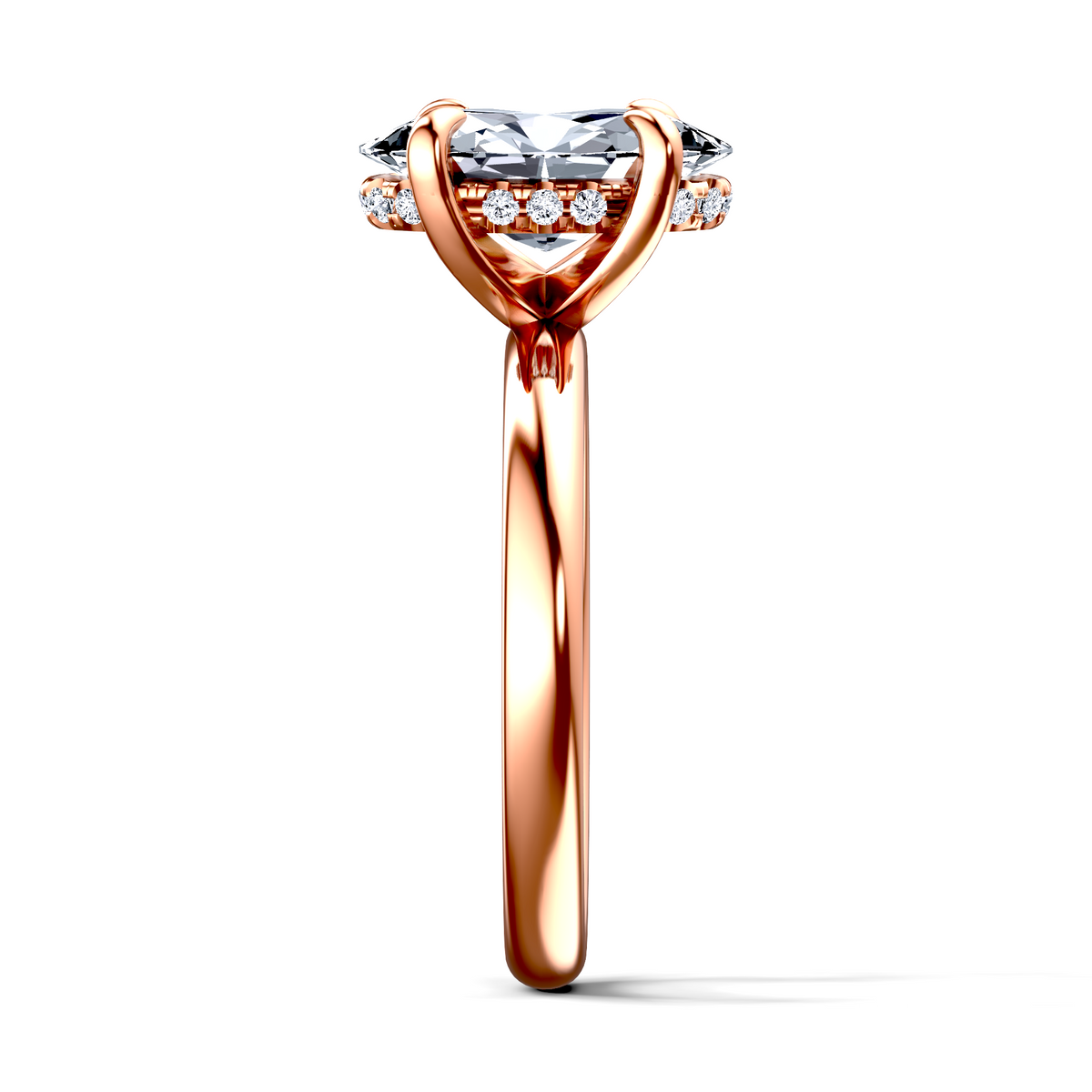 Image for 14K Rose Gold Oval Halo engagement ring