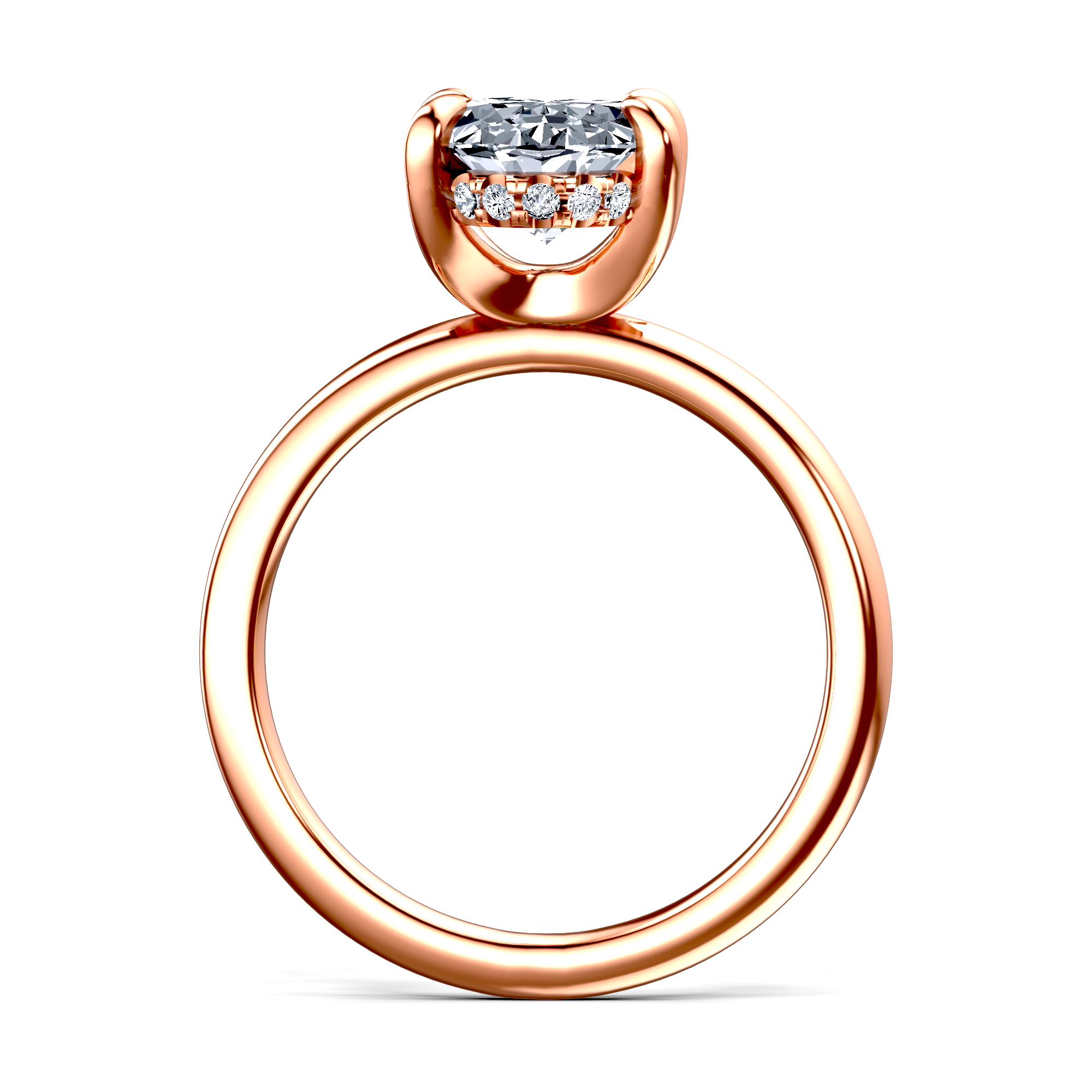 Image for 14K Rose Gold Oval Halo engagement ring