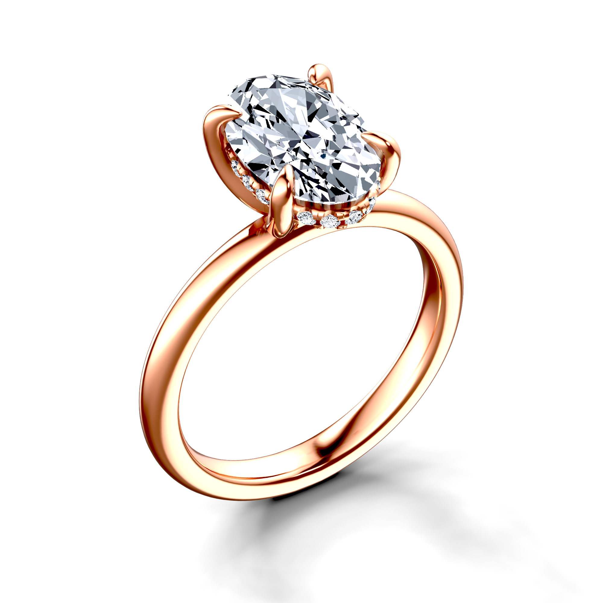 Image for 14K Rose Gold Oval Halo engagement ring