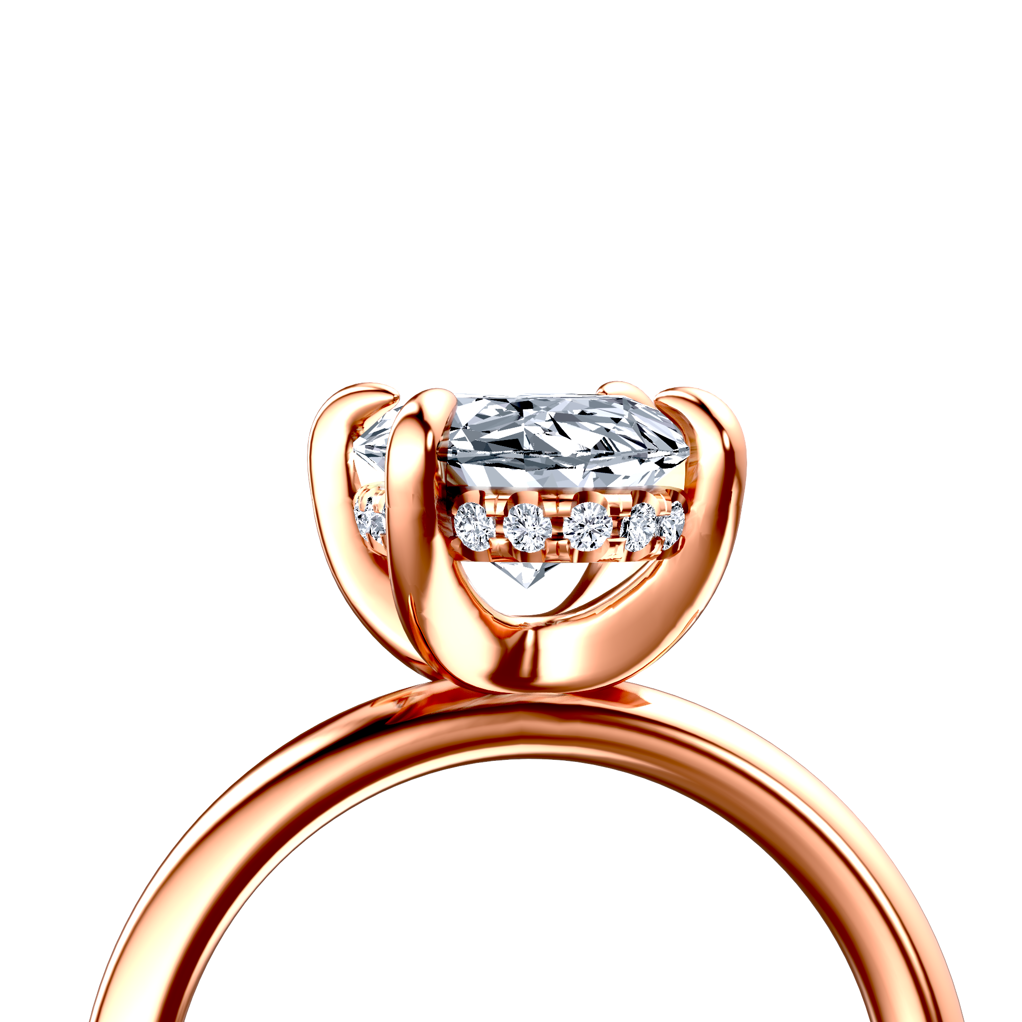 Image for 14K Rose Gold Oval Halo engagement ring
