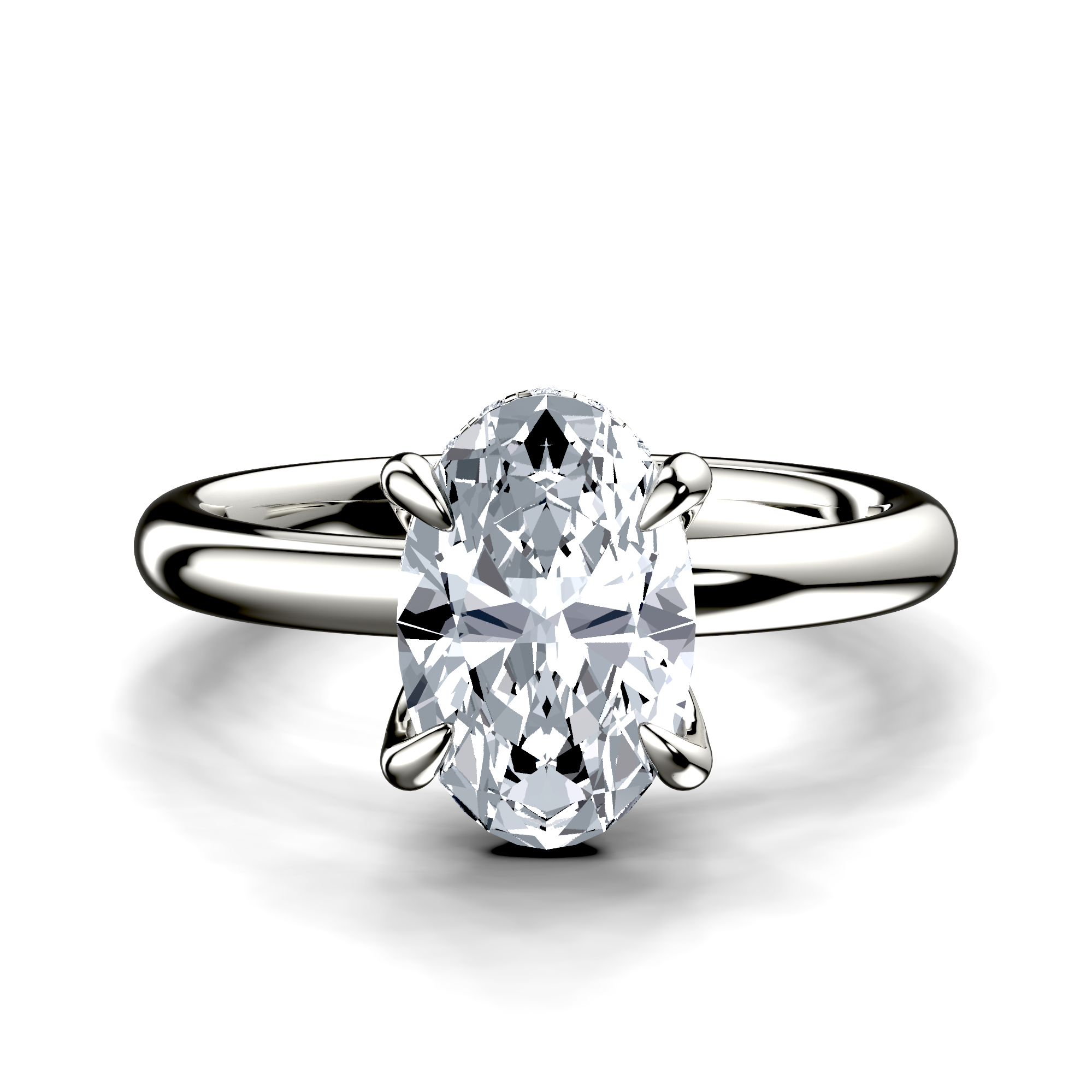 Image for 14K White Gold Oval Halo engagement ring