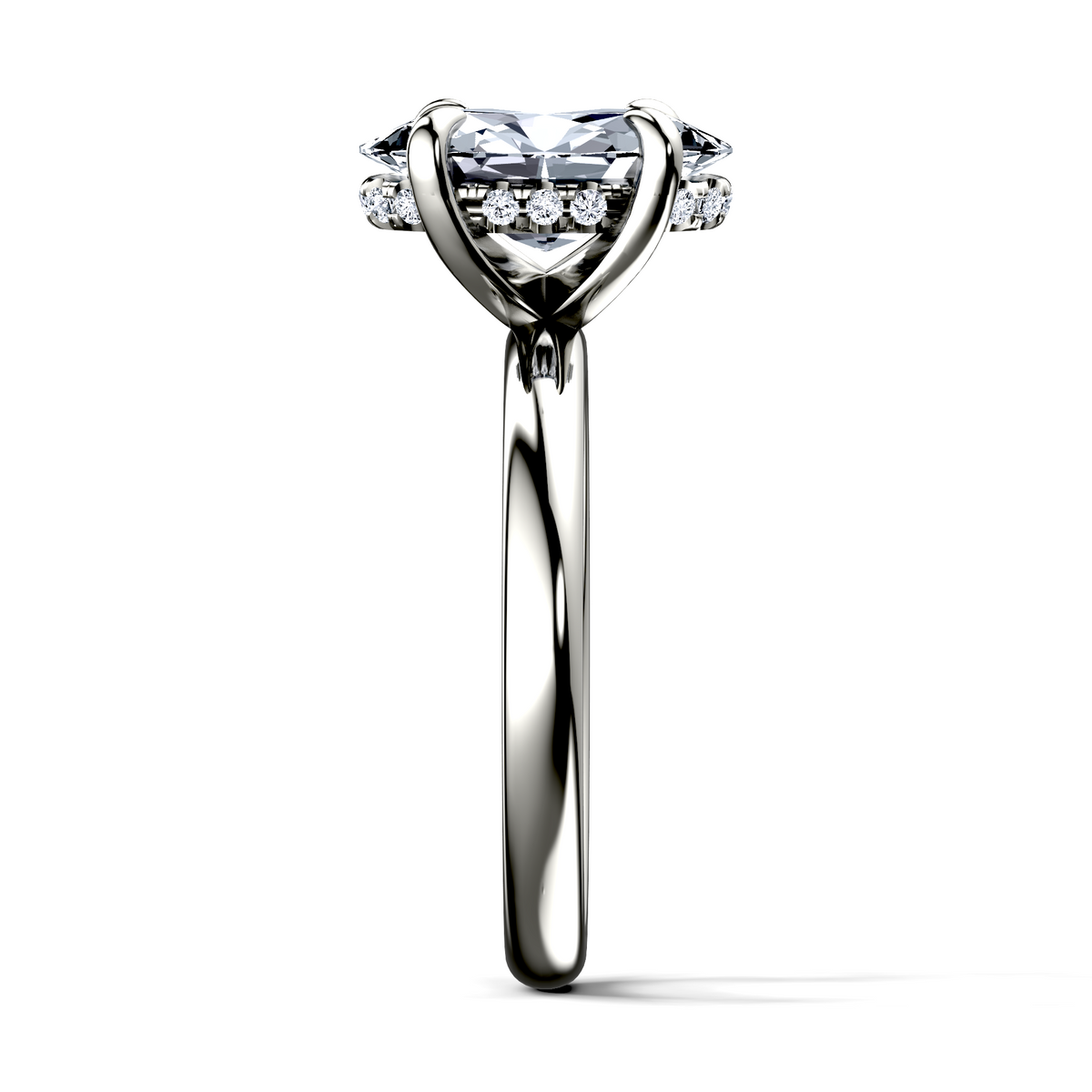 Image for Platinum Oval Halo engagement ring