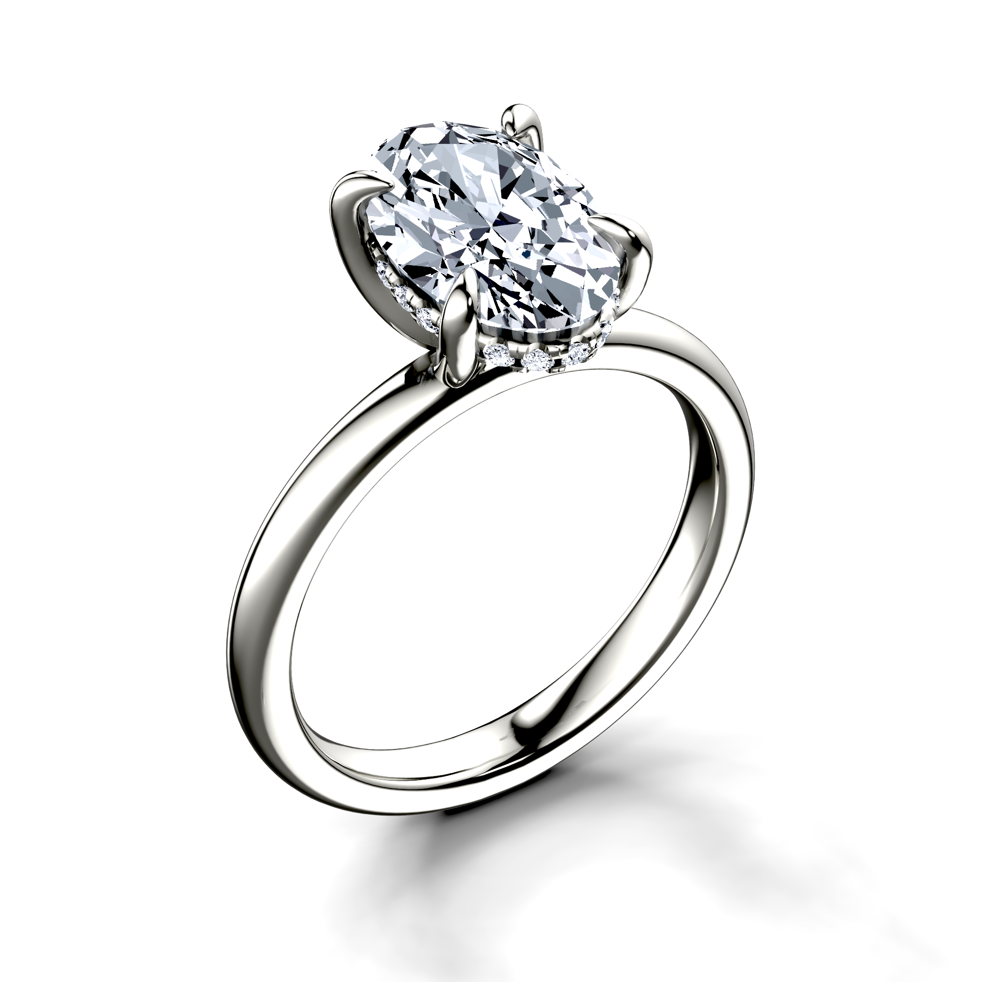 Image for 18K White Gold Oval Halo engagement ring