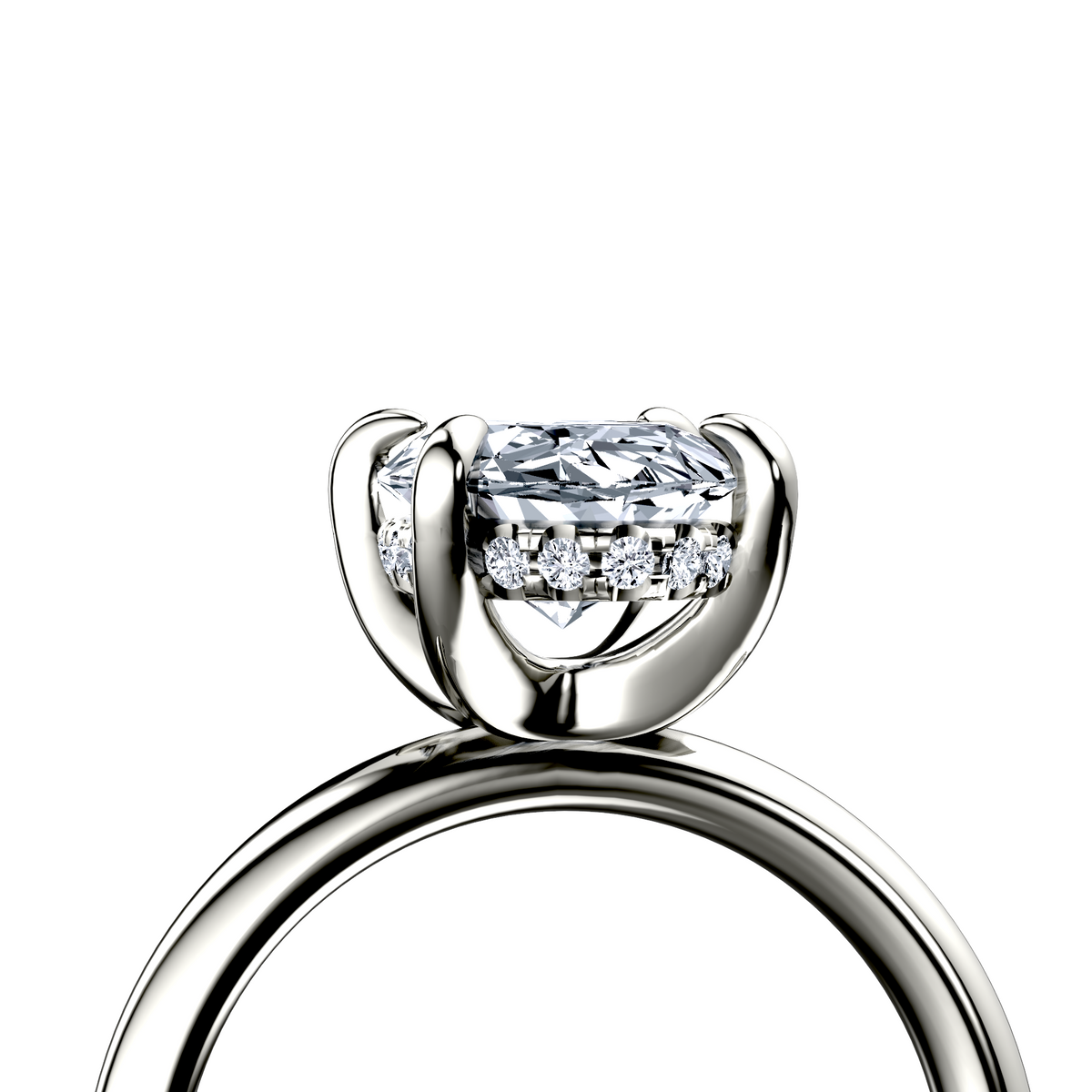 Image for 14K White Gold Oval Halo engagement ring