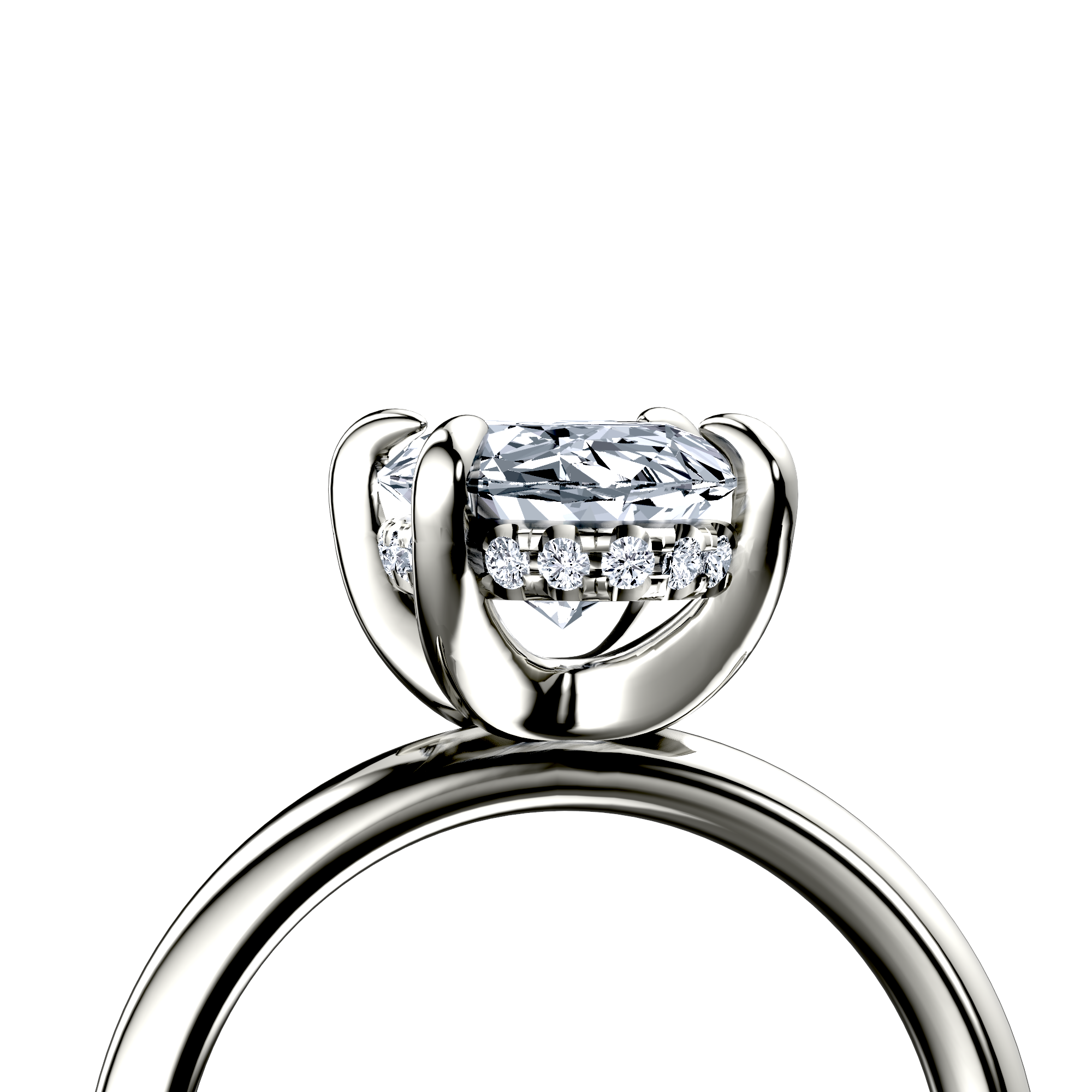 Image for 18K White Gold Oval Halo engagement ring