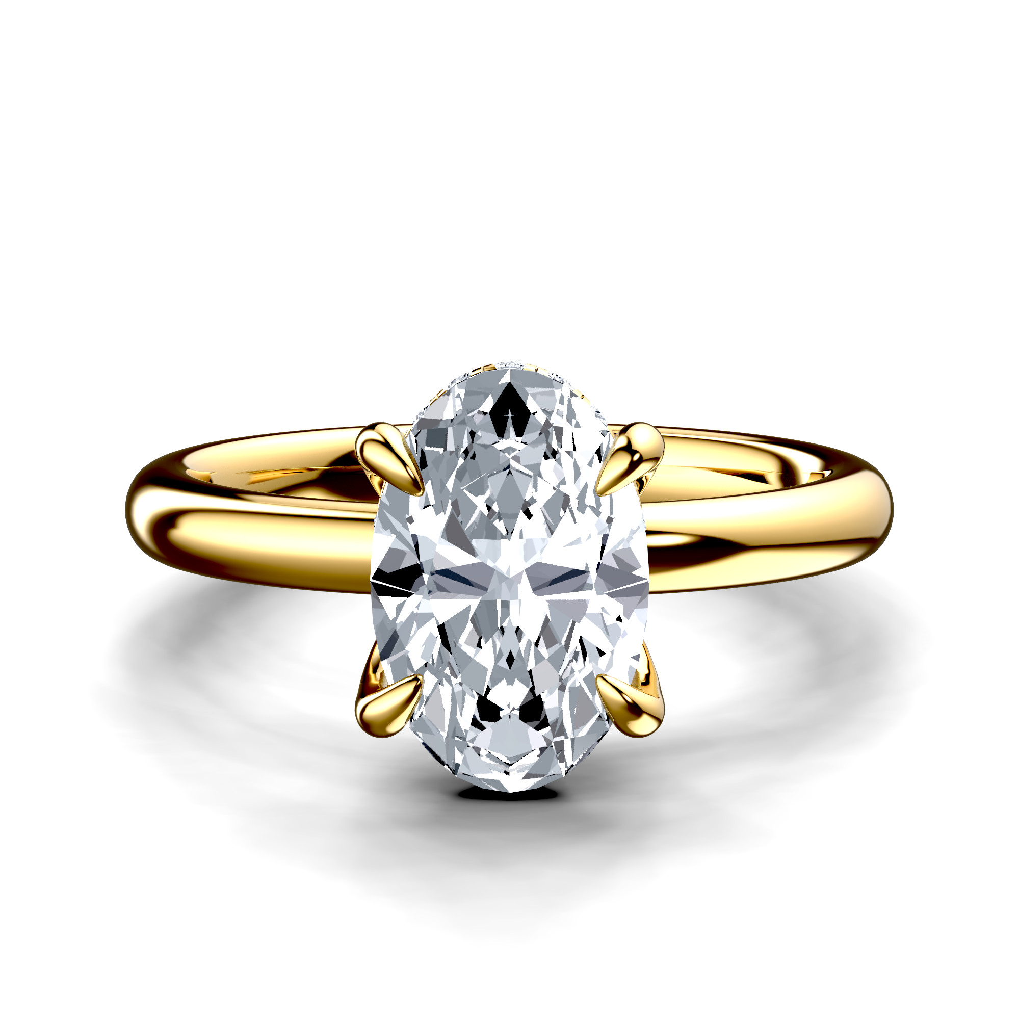 Image for 14K Yellow Gold Oval Halo engagement ring