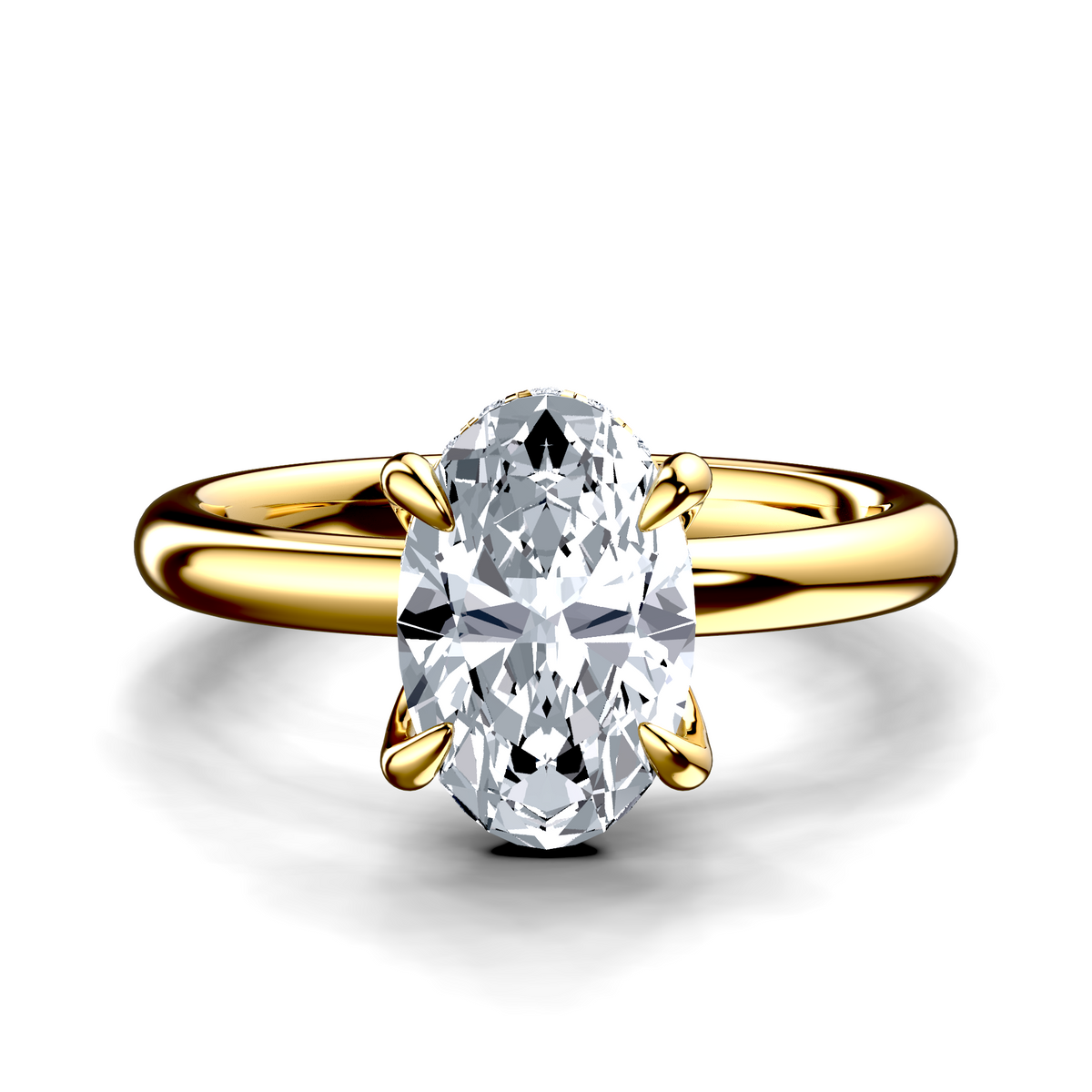 Image for 14K Yellow Gold Oval Halo engagement ring