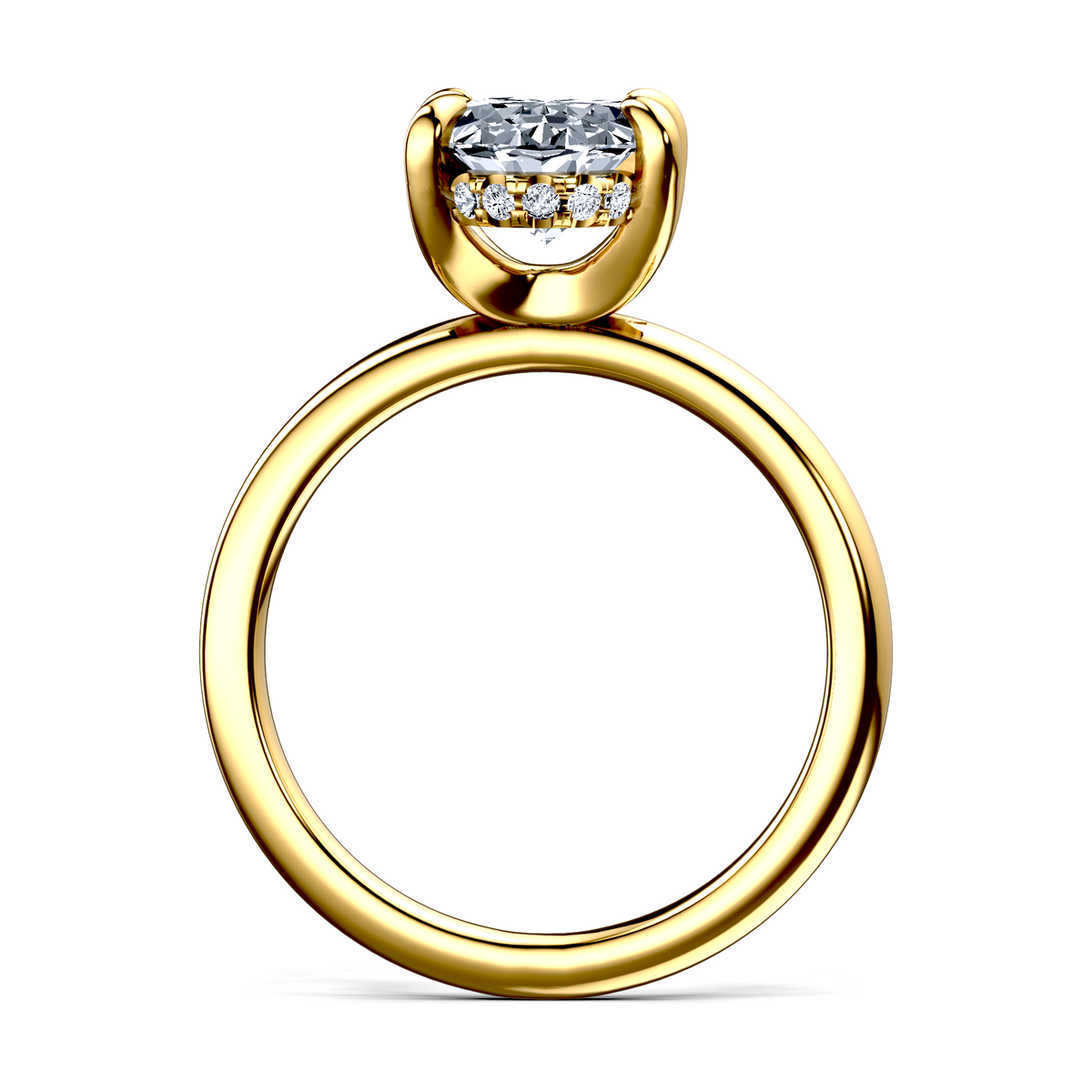 Image for 14K Yellow Gold Oval Halo engagement ring