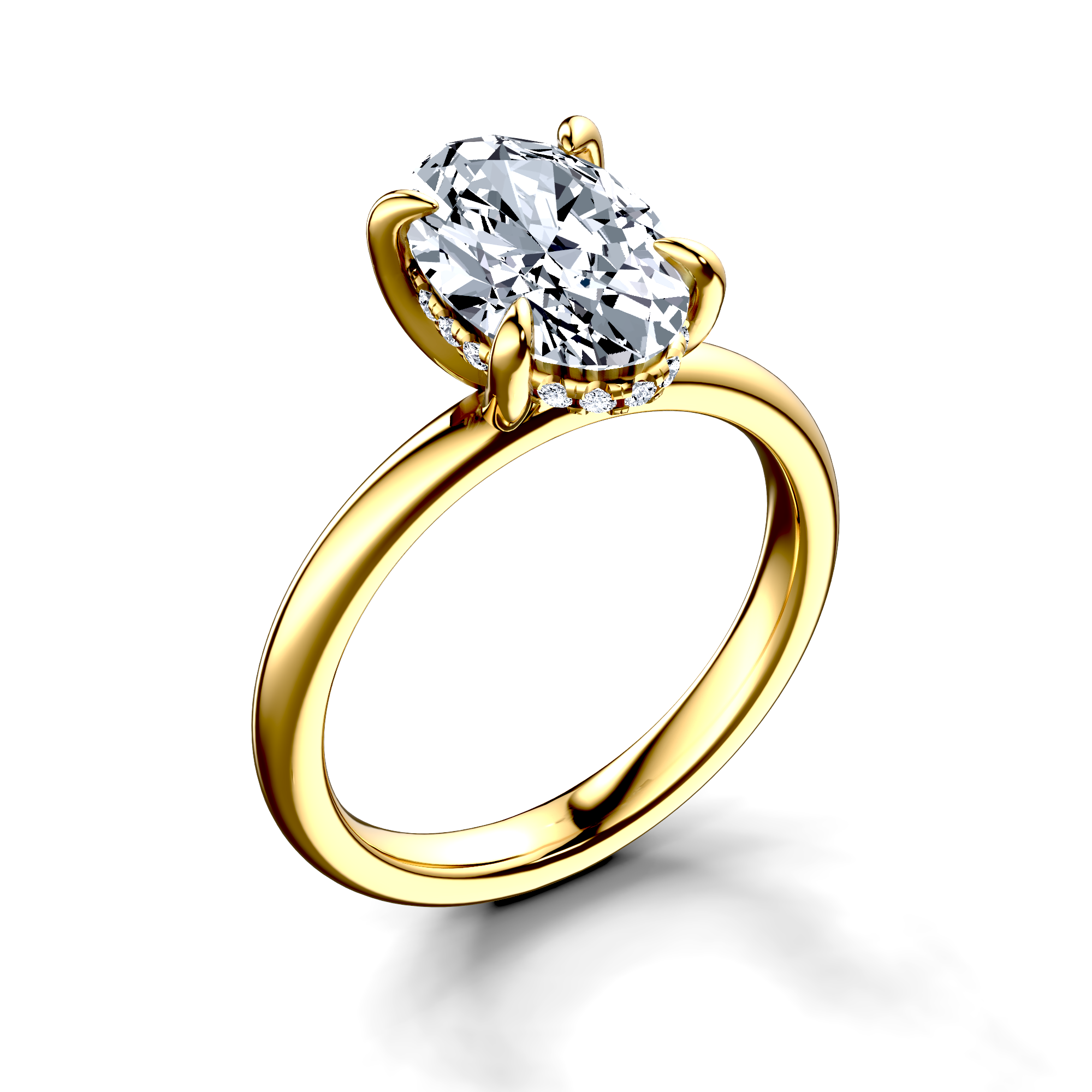 Image for 18K Yellow Gold Oval Halo engagement ring